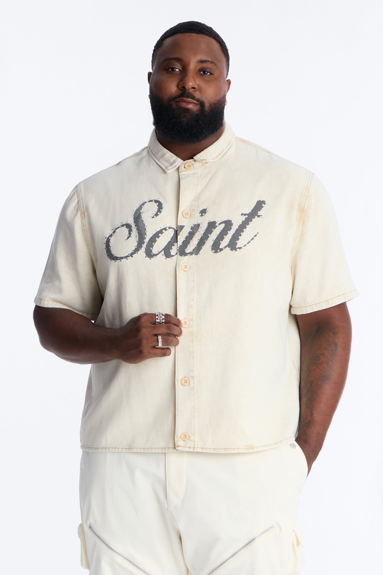 Saint Blaze Button Up Shirt - Tan Fashion Nova