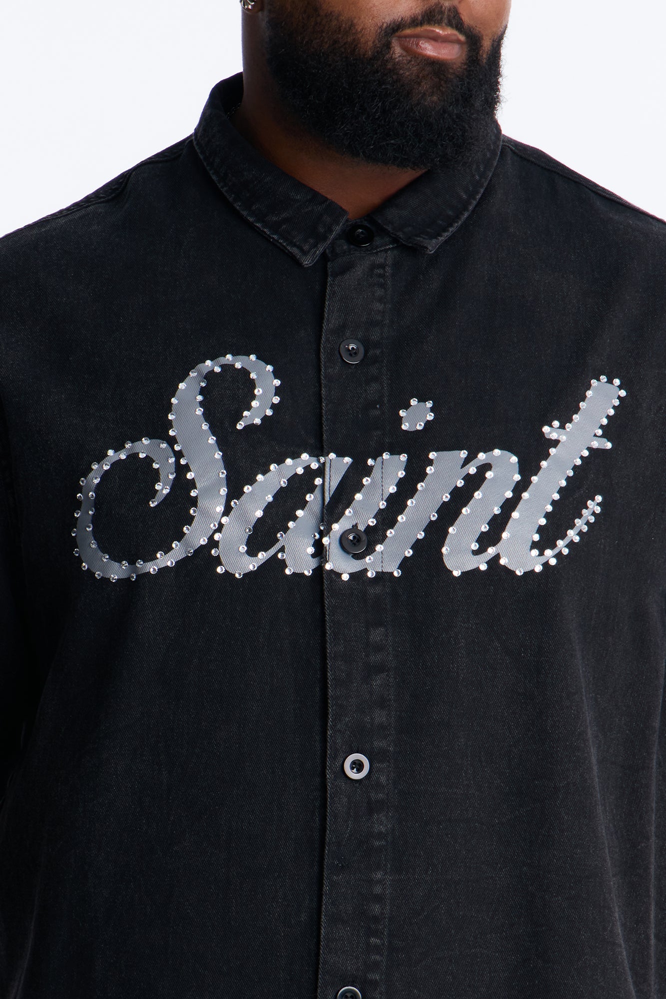 Saint Blaze Button Up Shirt - Black Wash Fashion Nova