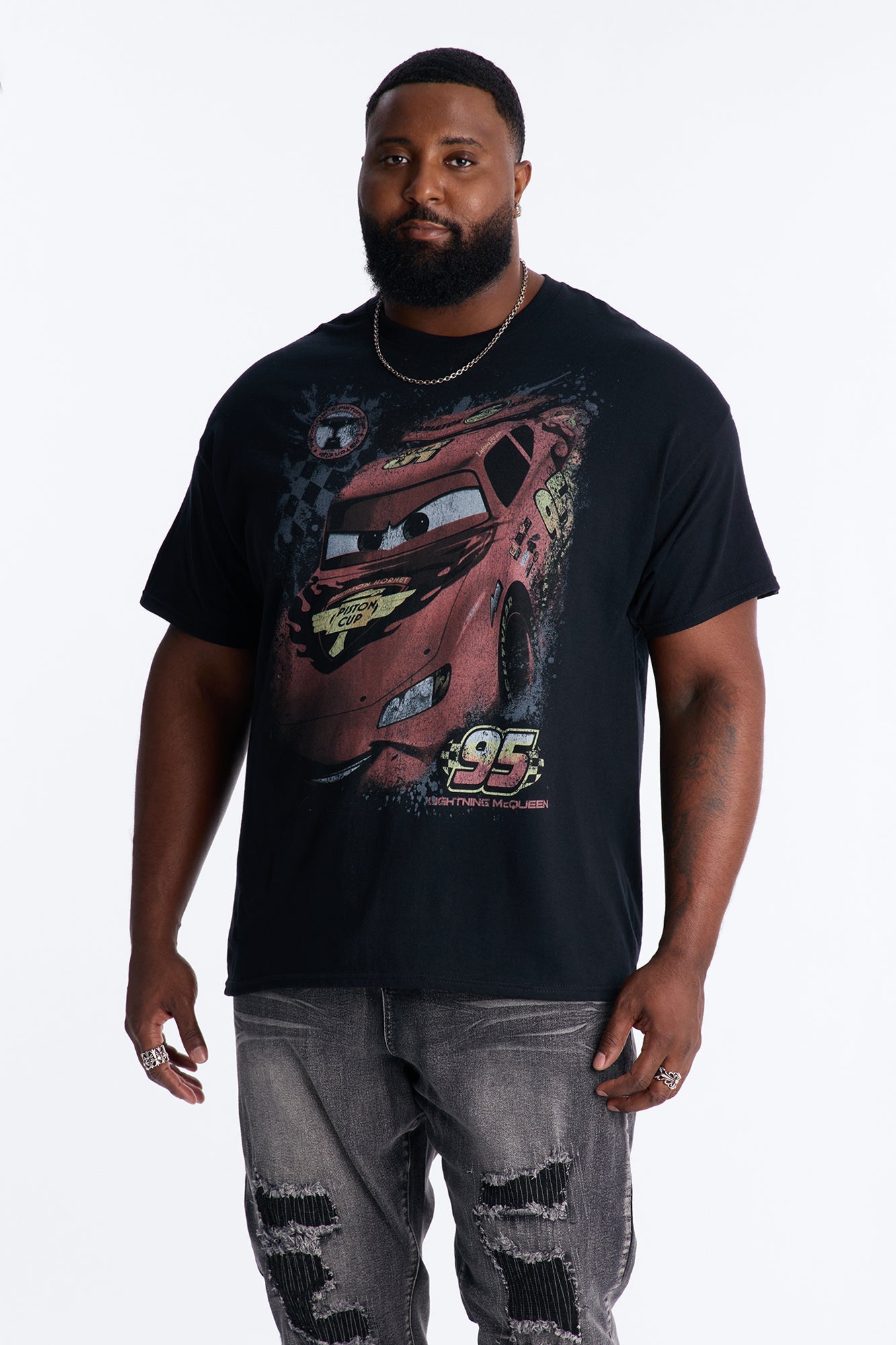 Disney Cars LMQ KACHOW! Short Sleeve Tee - Black Fashion Nova