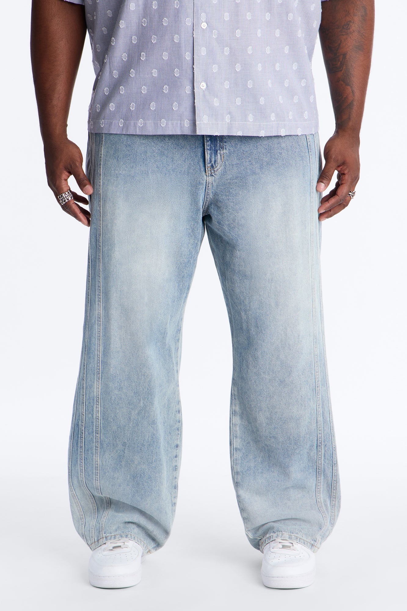 Baggy Decon Structured Jean - Light Blue Wash Fashion Nova