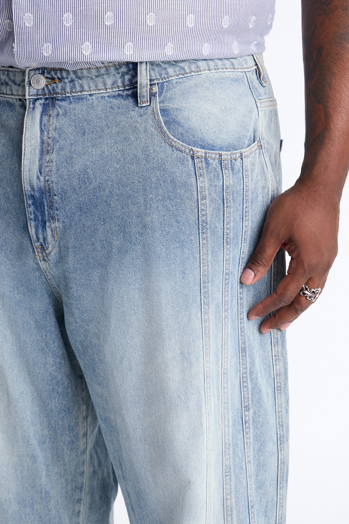 Baggy Decon Structured Jean - Light Blue Wash Fashion Nova