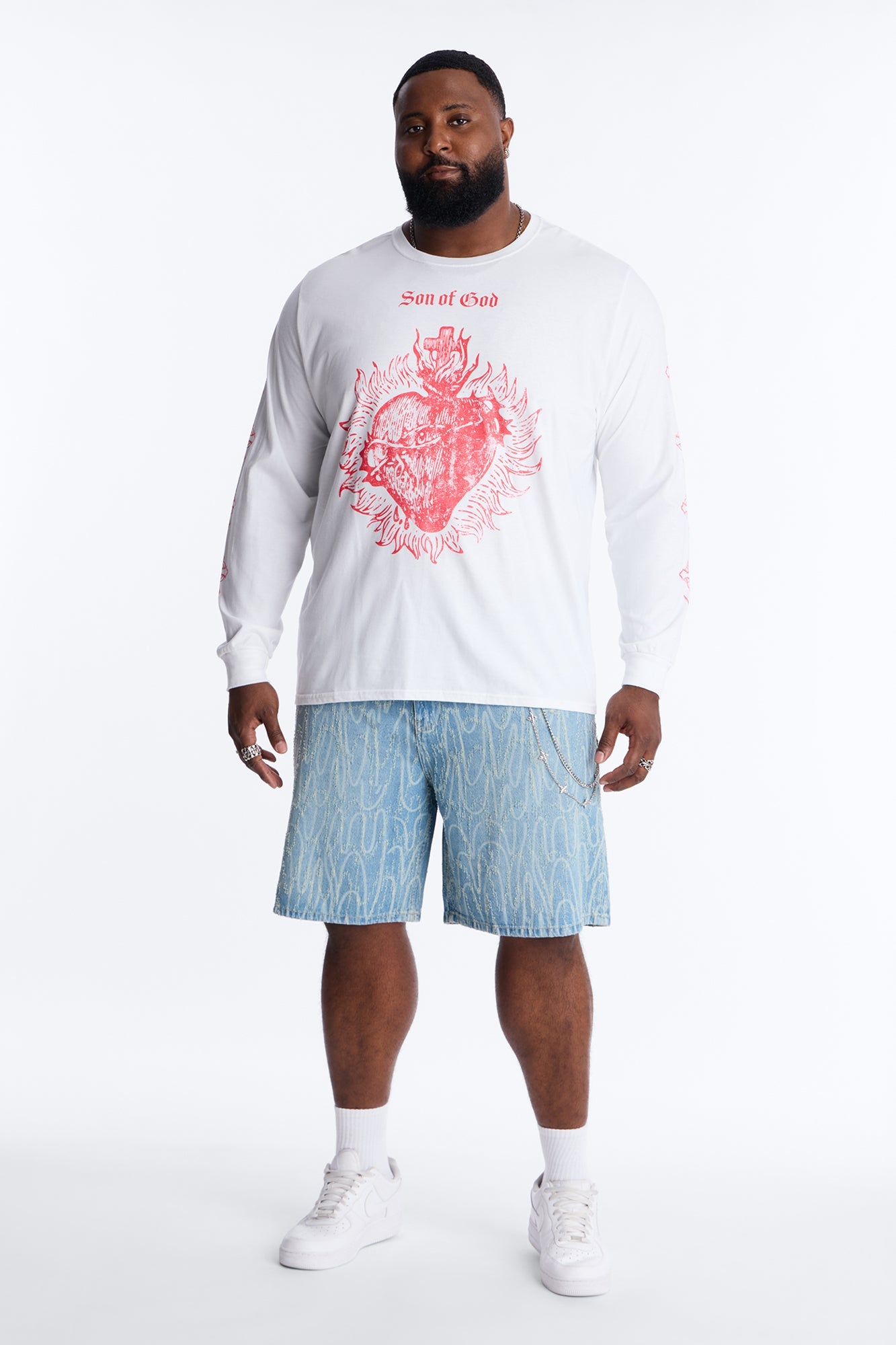 Son Of God Oversized Long Sleeve Tee - White Fashion Nova