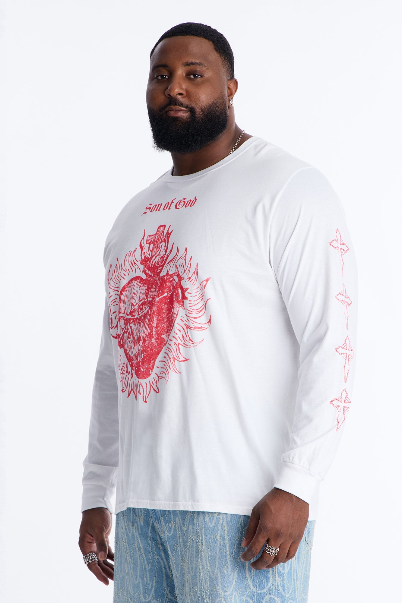 Son Of God Oversized Long Sleeve Tee - White Fashion Nova
