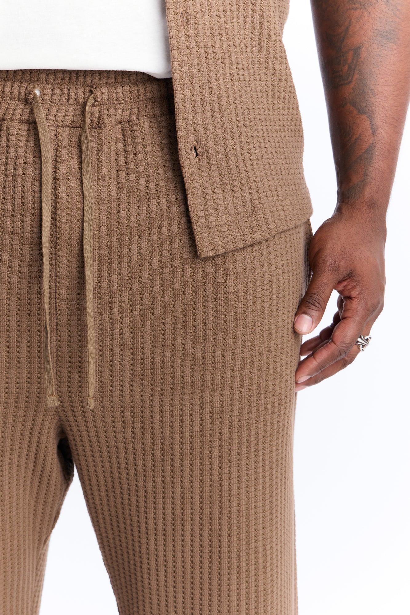 Baggy London Fog Textured Pant - Brown Fashion Nova