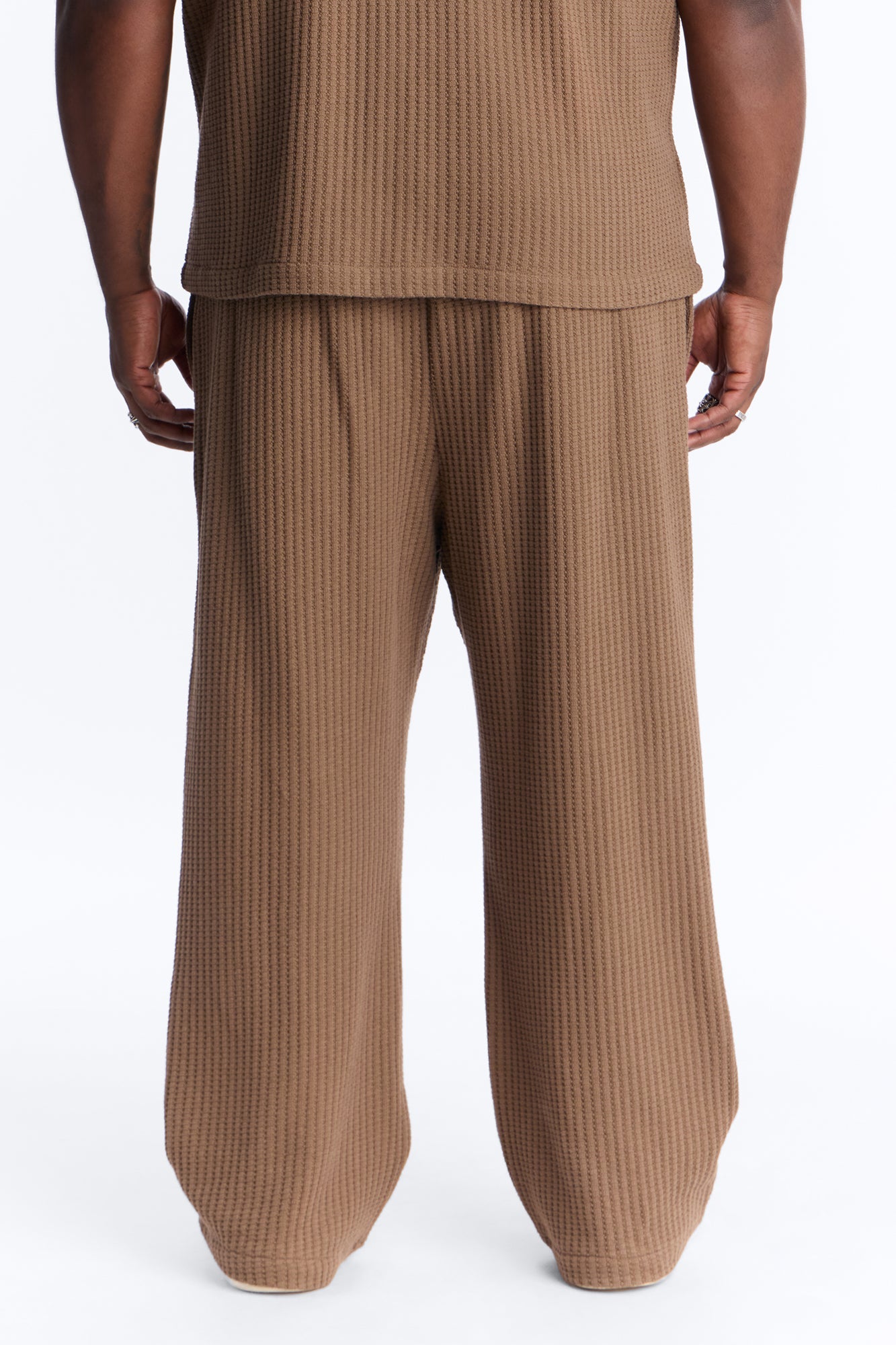 Baggy London Fog Textured Pant - Brown Fashion Nova