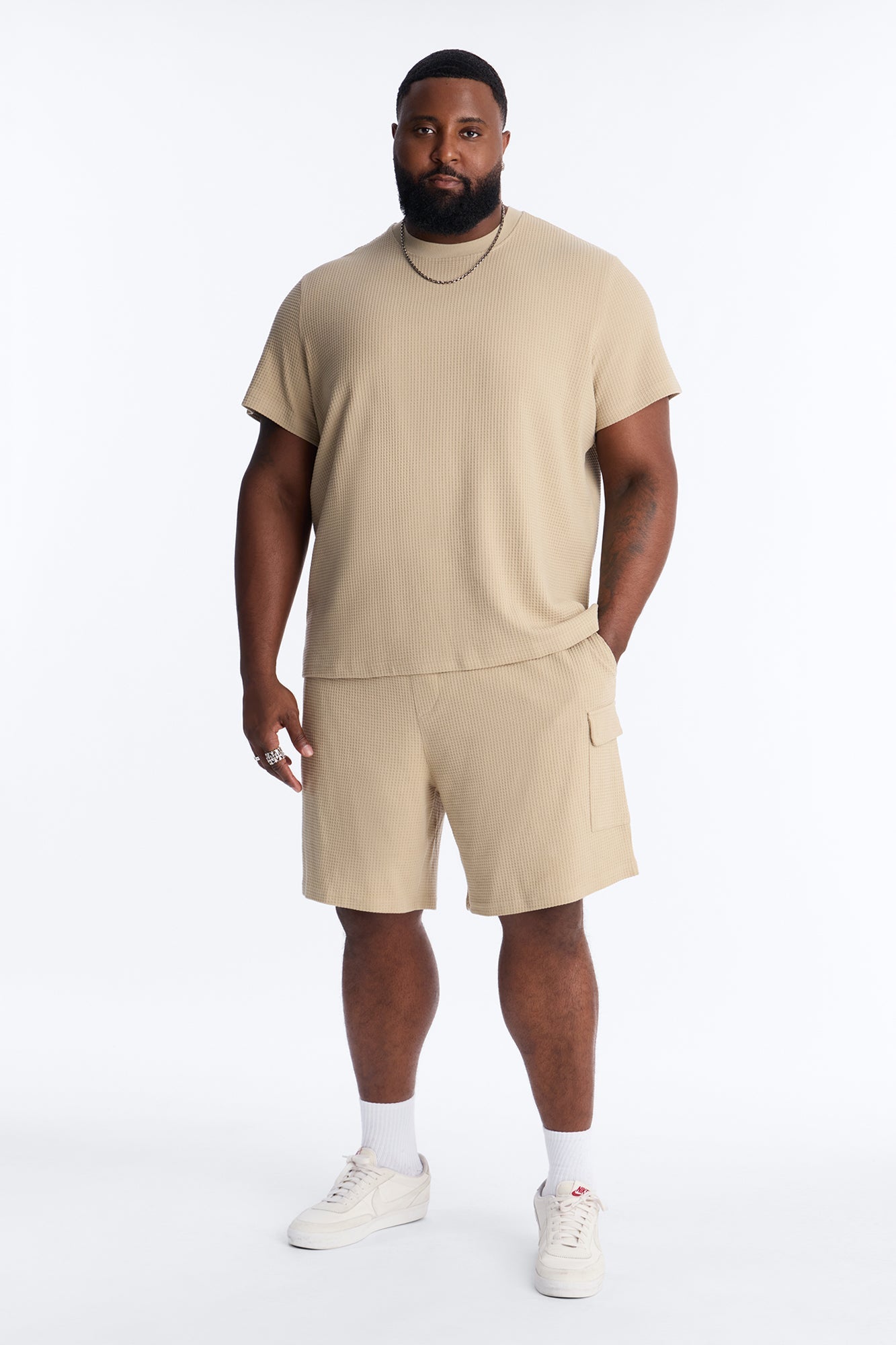 Relaxed Culver City Waffle Knit Short - Stone Fashion Nova