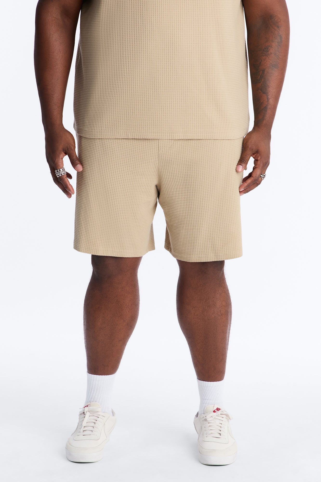 Relaxed Culver City Waffle Knit Short - Stone Fashion Nova