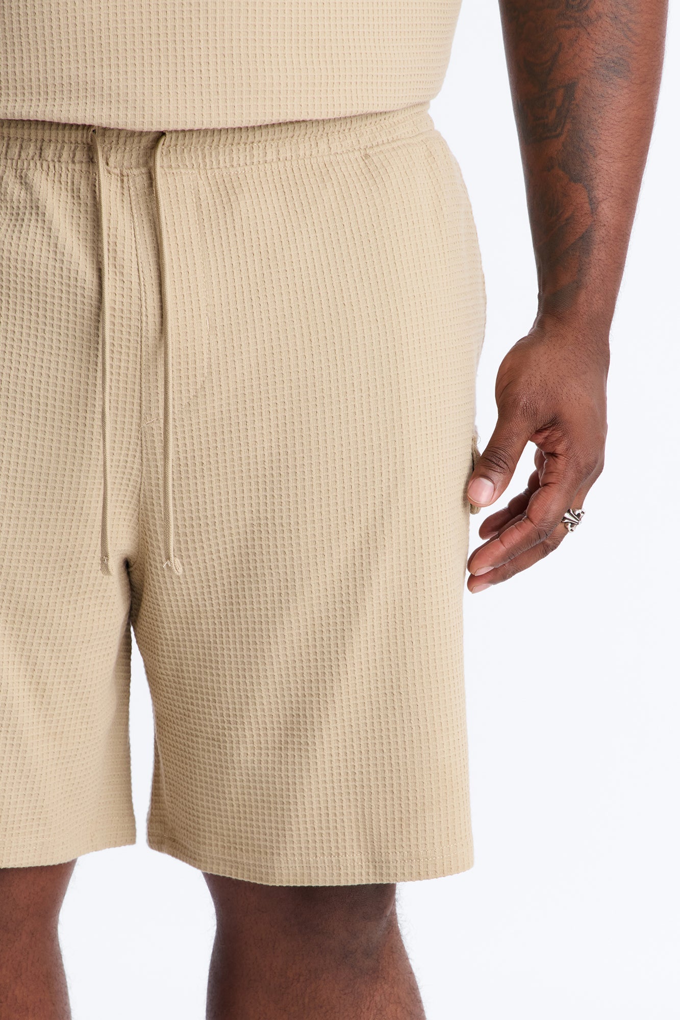 Relaxed Culver City Waffle Knit Short - Stone Fashion Nova
