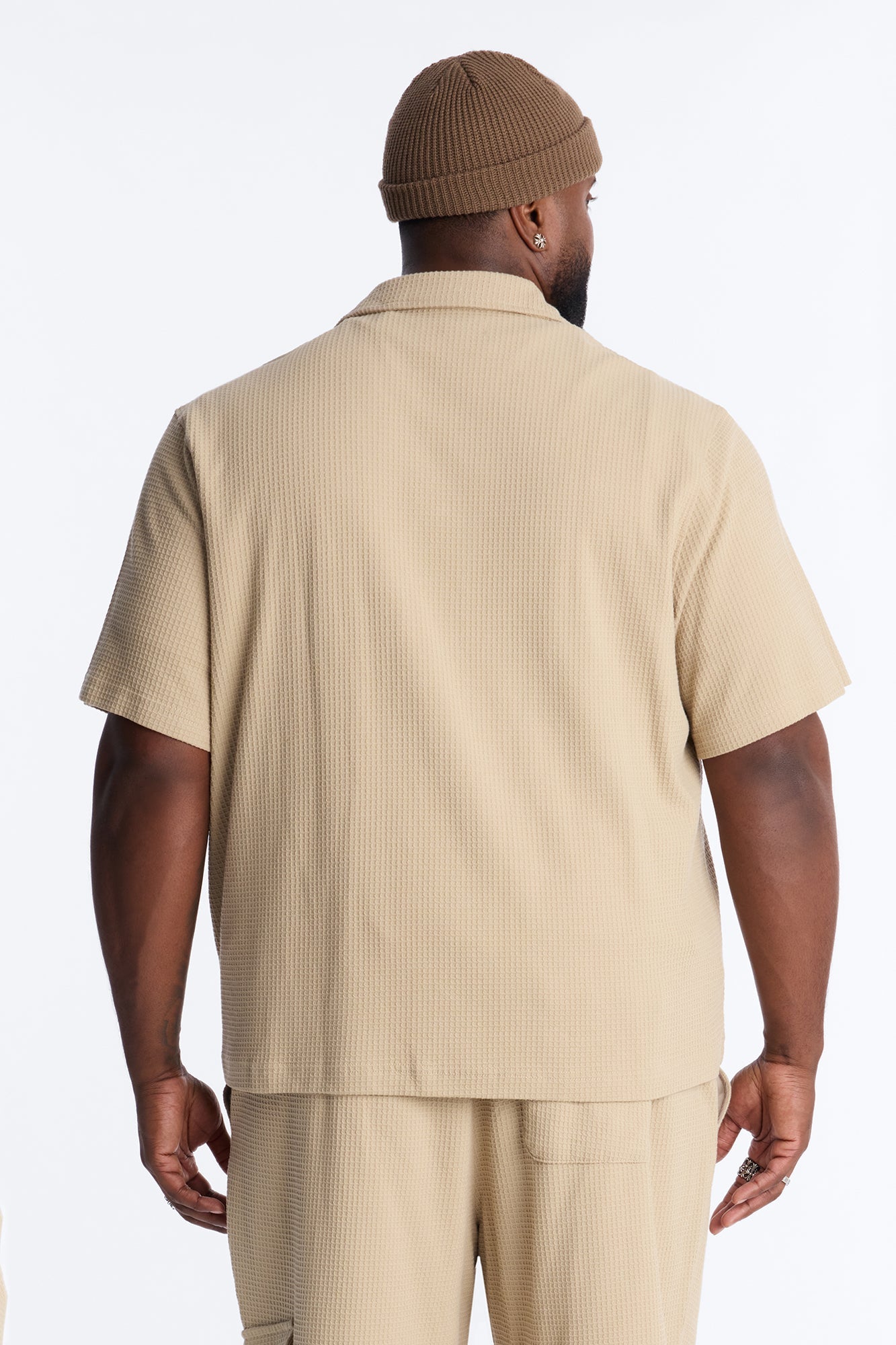 Culver City Waffle Knit Button Up - Stone Fashion Nova