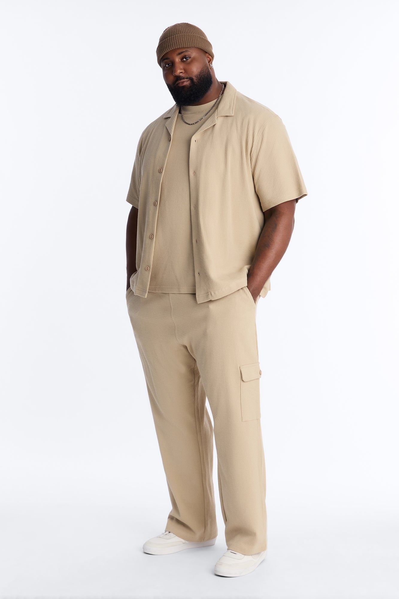 Straight Culver City Waffle Knit Pant - Stone Fashion Nova