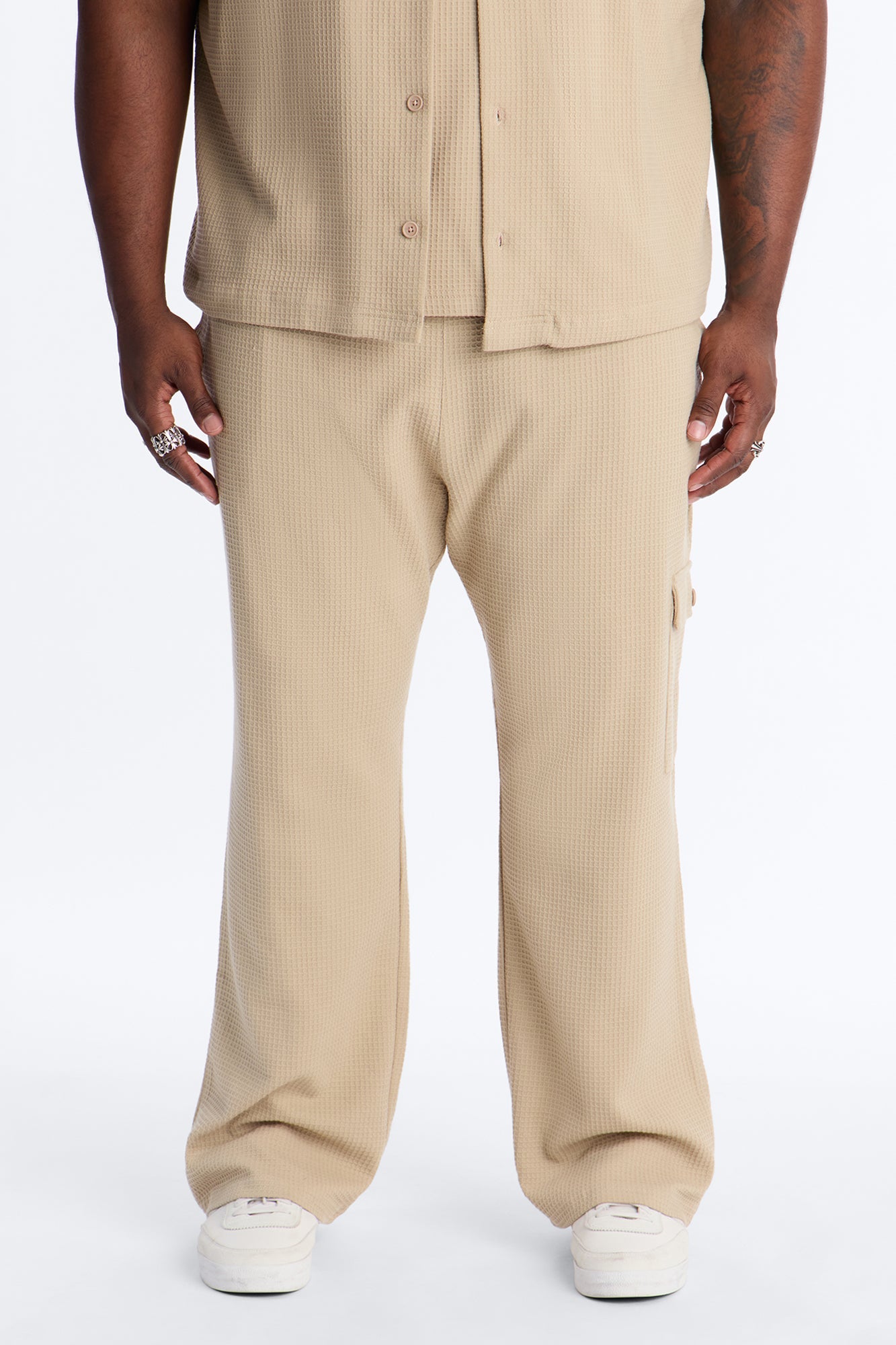 Straight Culver City Waffle Knit Pant - Stone Fashion Nova