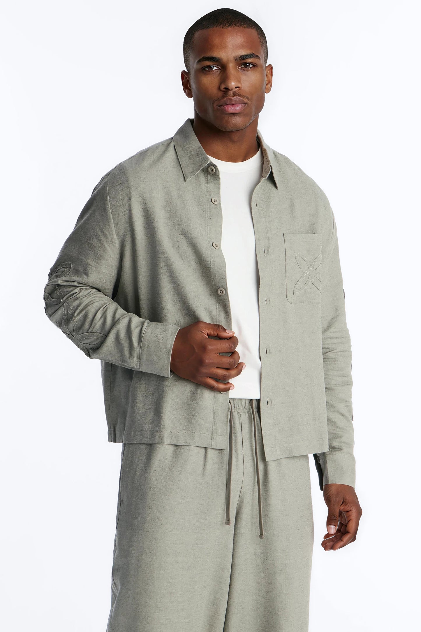 Tropical Fearless Button Up Shirt - Sage Fashion Nova