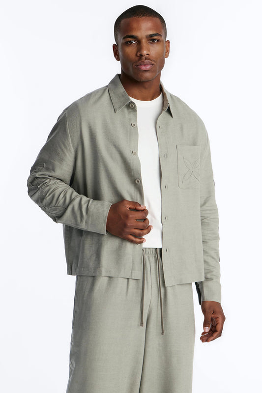 Tropical Fearless Button Up Shirt - Sage Fashion Nova