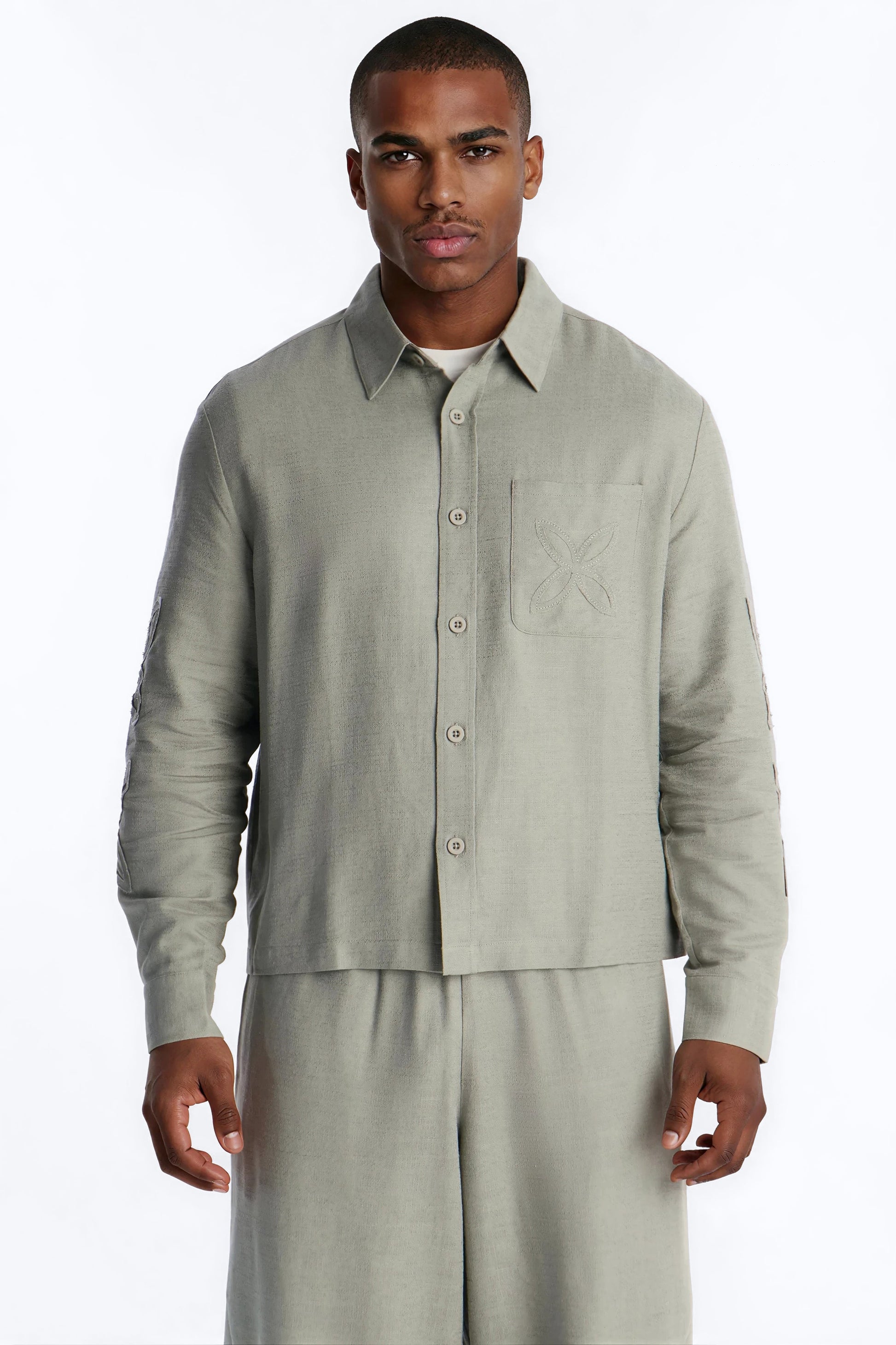 Tropical Fearless Button Up Shirt - Sage Fashion Nova