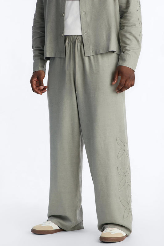 Wide Leg Tropical Fearless Pant - Sage Fashion Nova