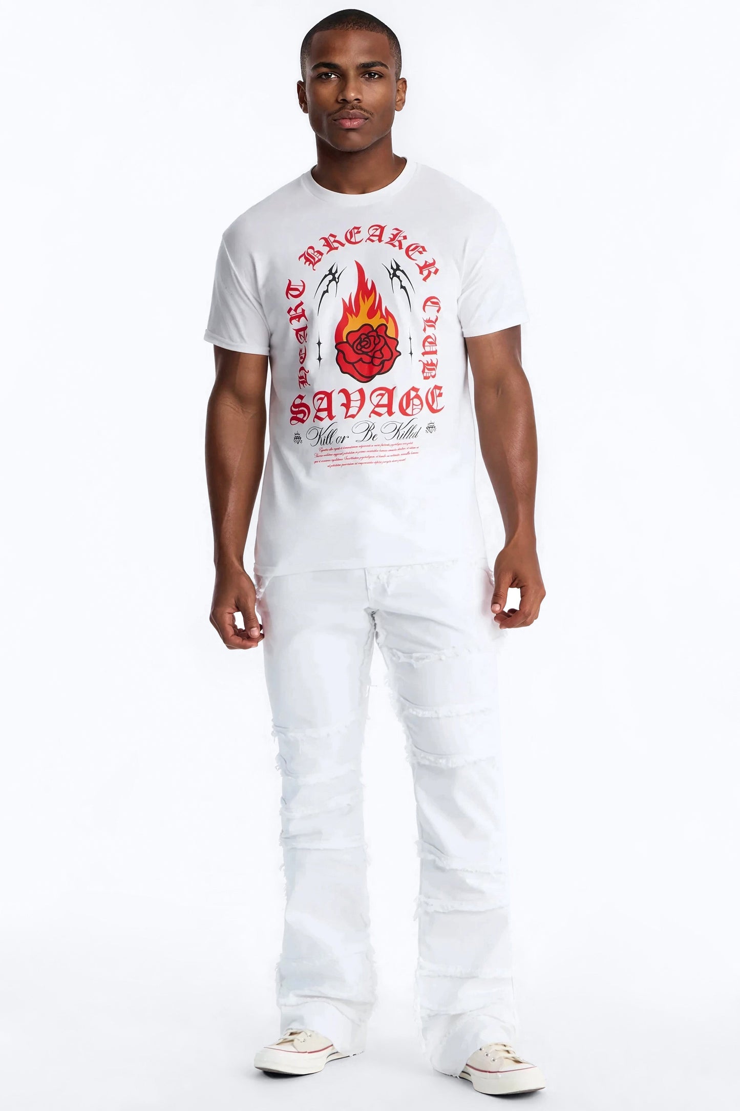 Stacked Skinny Flare Fray It Up Jean - White Fashion Nova