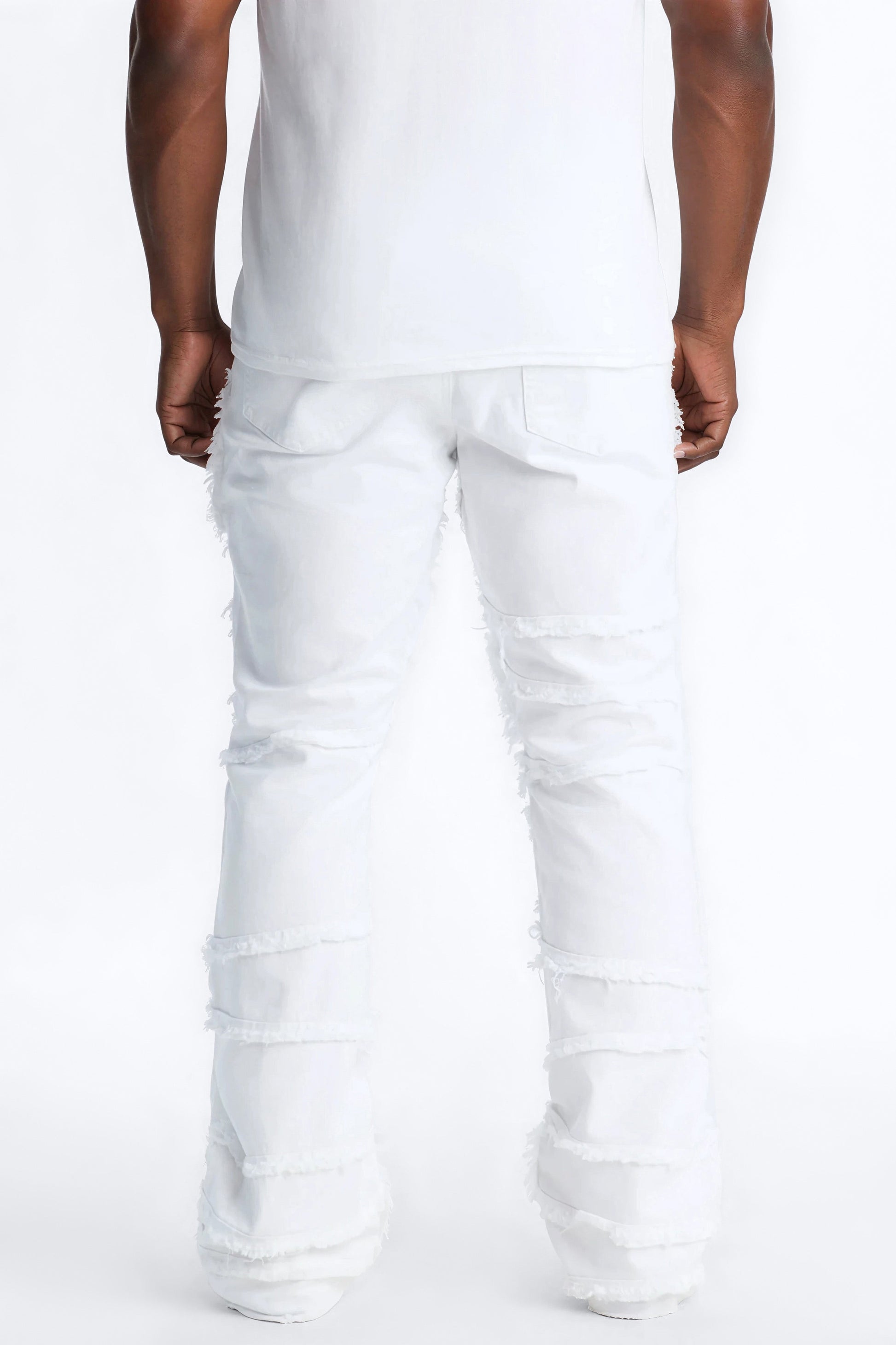Stacked Skinny Flare Fray It Up Jean - White Fashion Nova