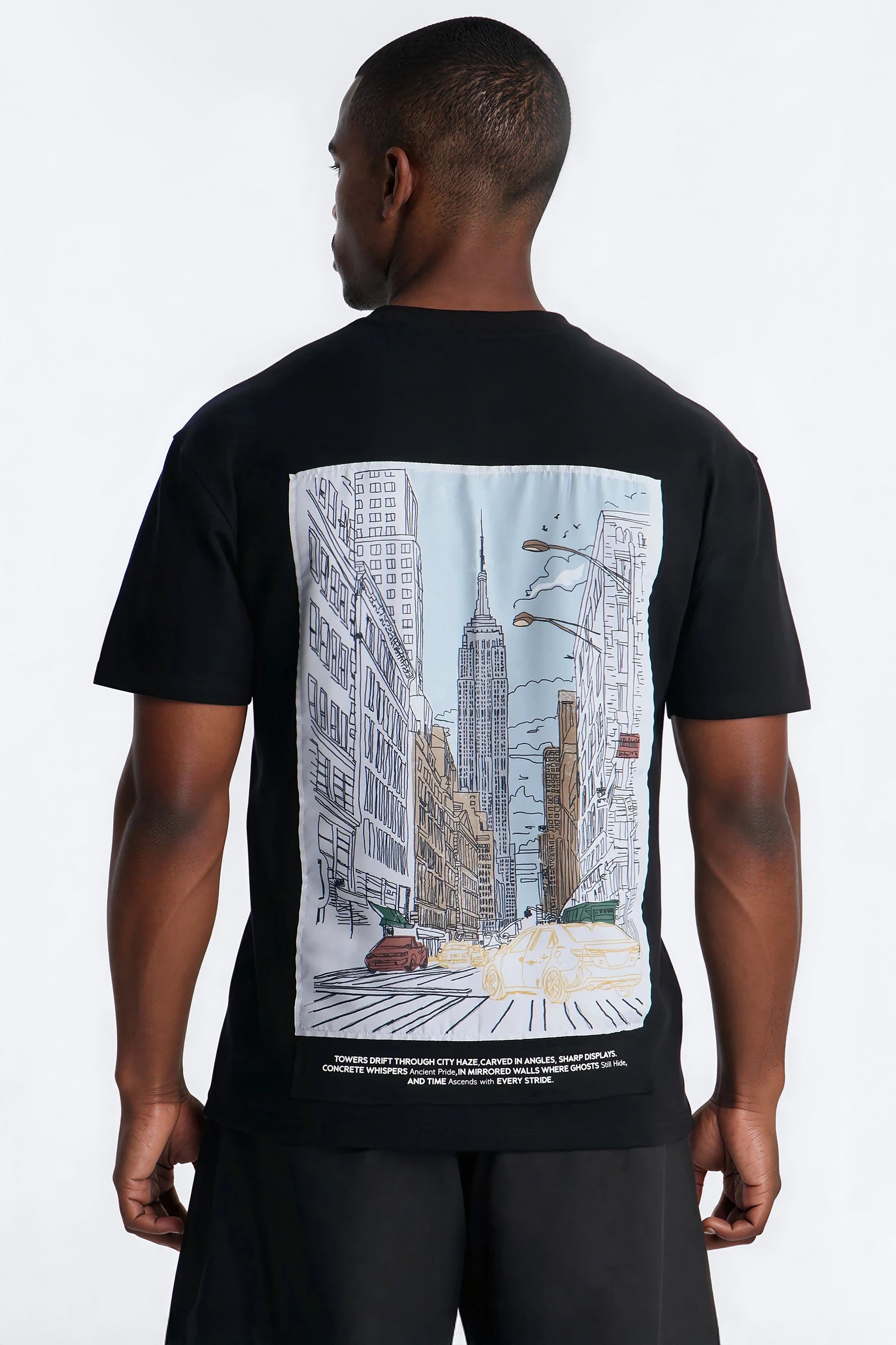 Busy Streets Of NYC Short Sleeve Tee - Black Fashion Nova