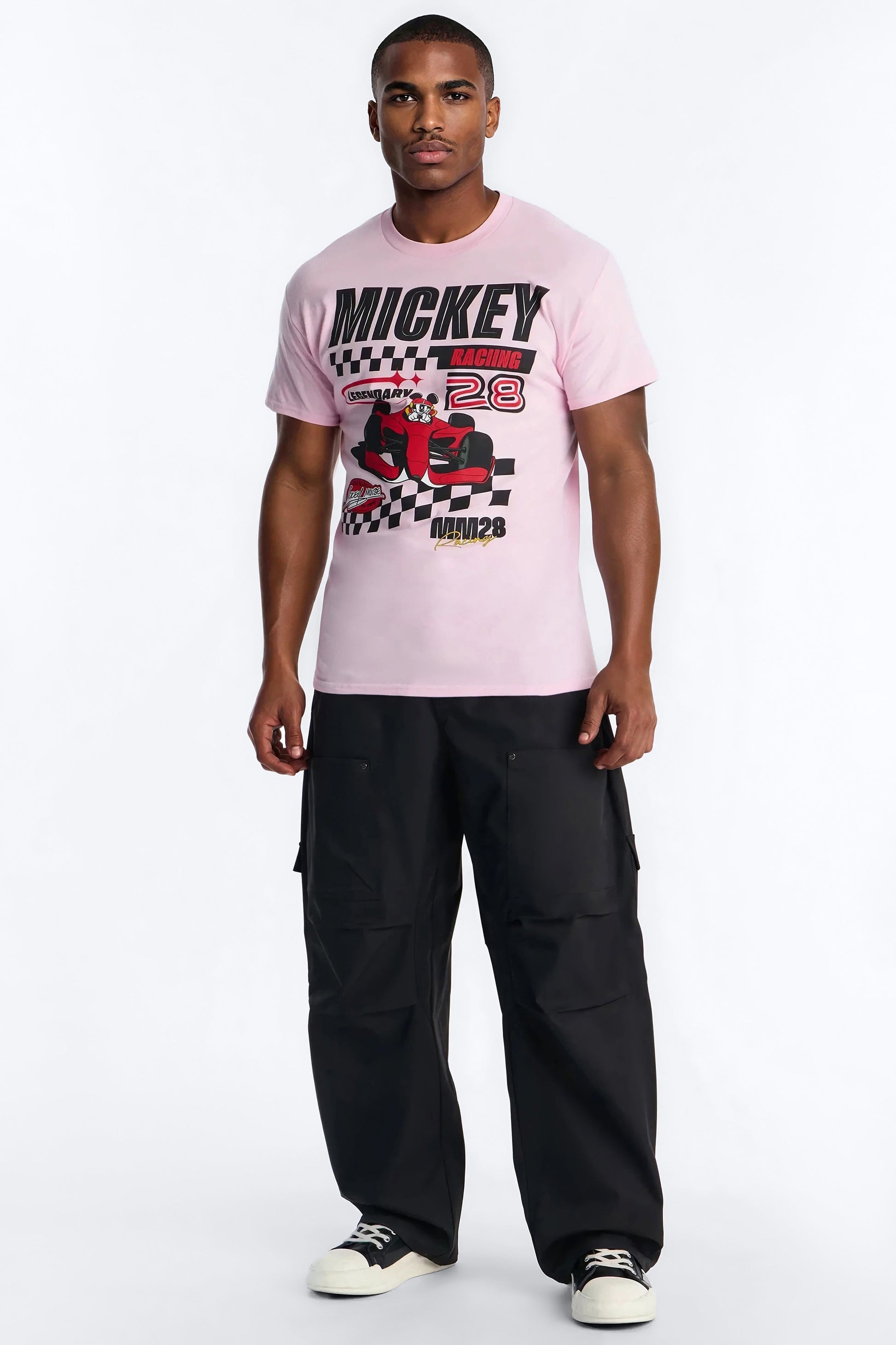 Disney Mickey Racing Short Sleeve Tee - Pink Fashion Nova