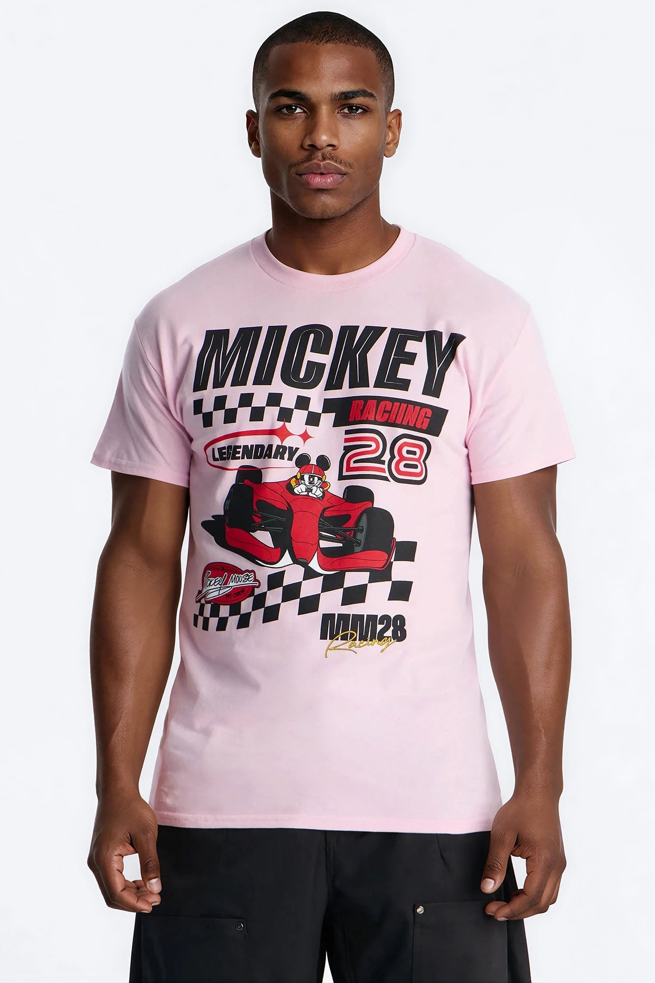 Disney Mickey Racing Short Sleeve Tee - Pink Fashion Nova