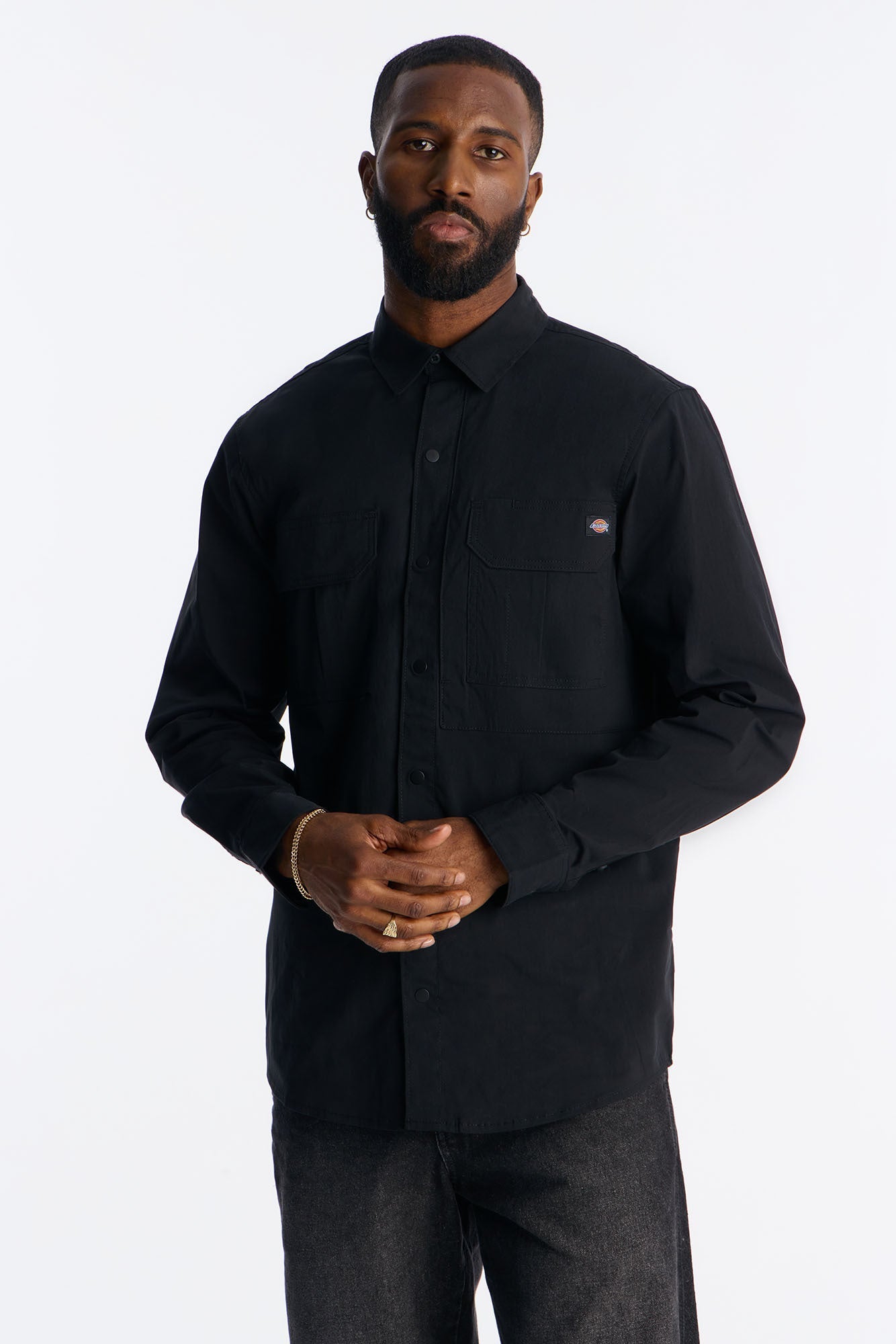 Dickies Utility Long Sleeve Work Shirt - Black Fashion Nova
