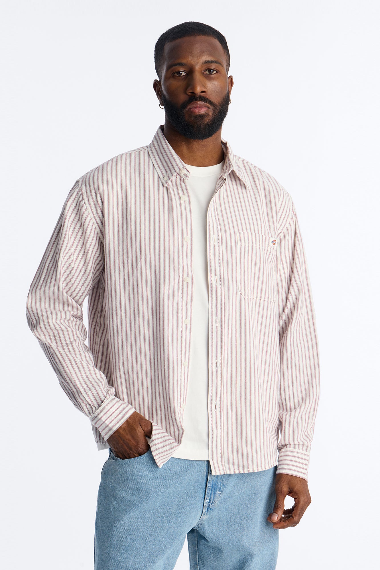 Dickies Gallatin Long Sleeve Shirt - White Fashion Nova