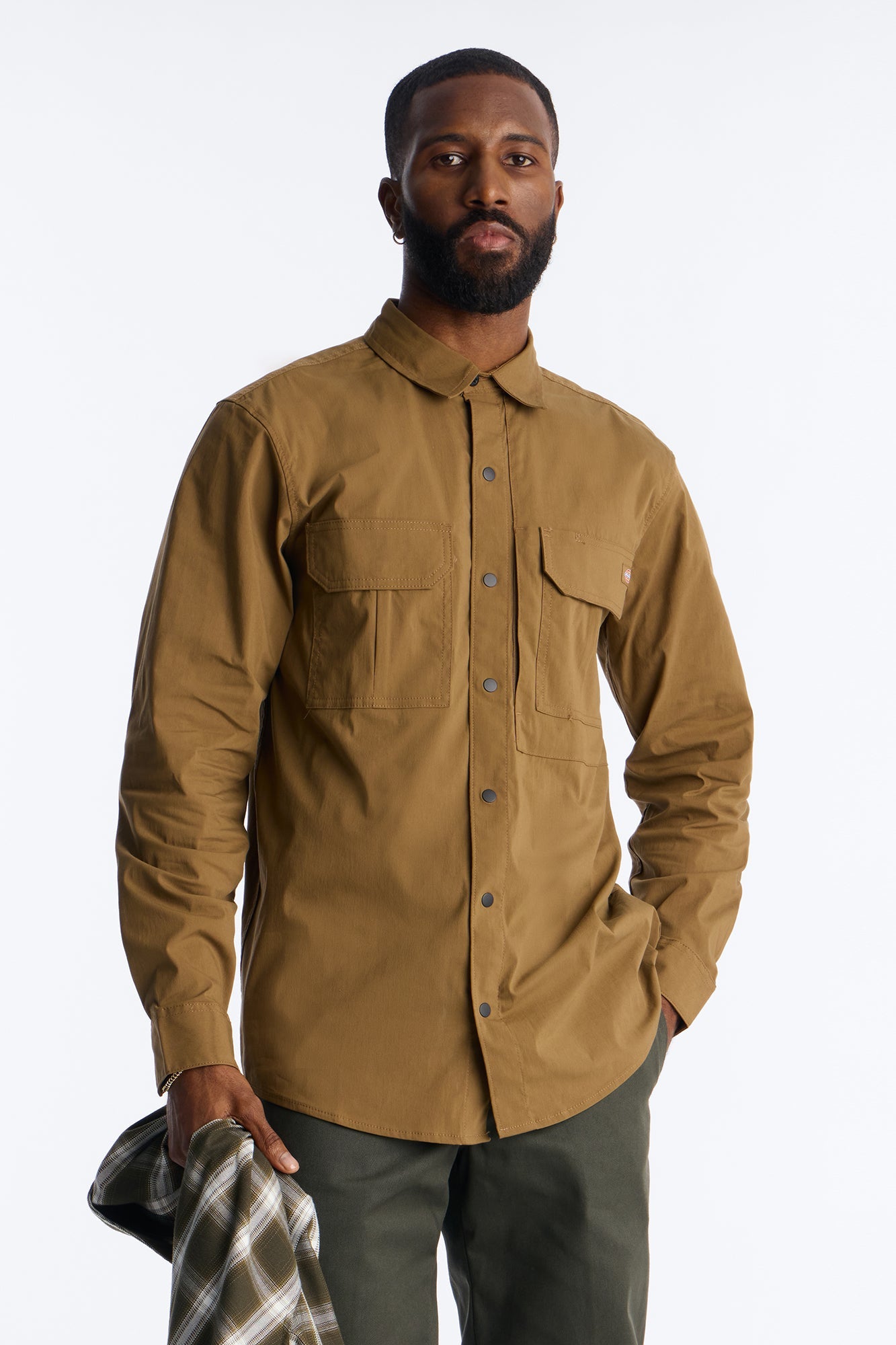 Dickies Utility Long Sleeve Work Shirt - Brown Fashion Nova