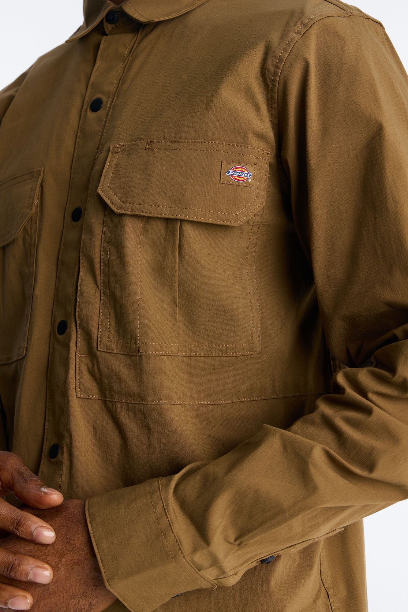 Dickies Utility Long Sleeve Work Shirt - Brown Fashion Nova