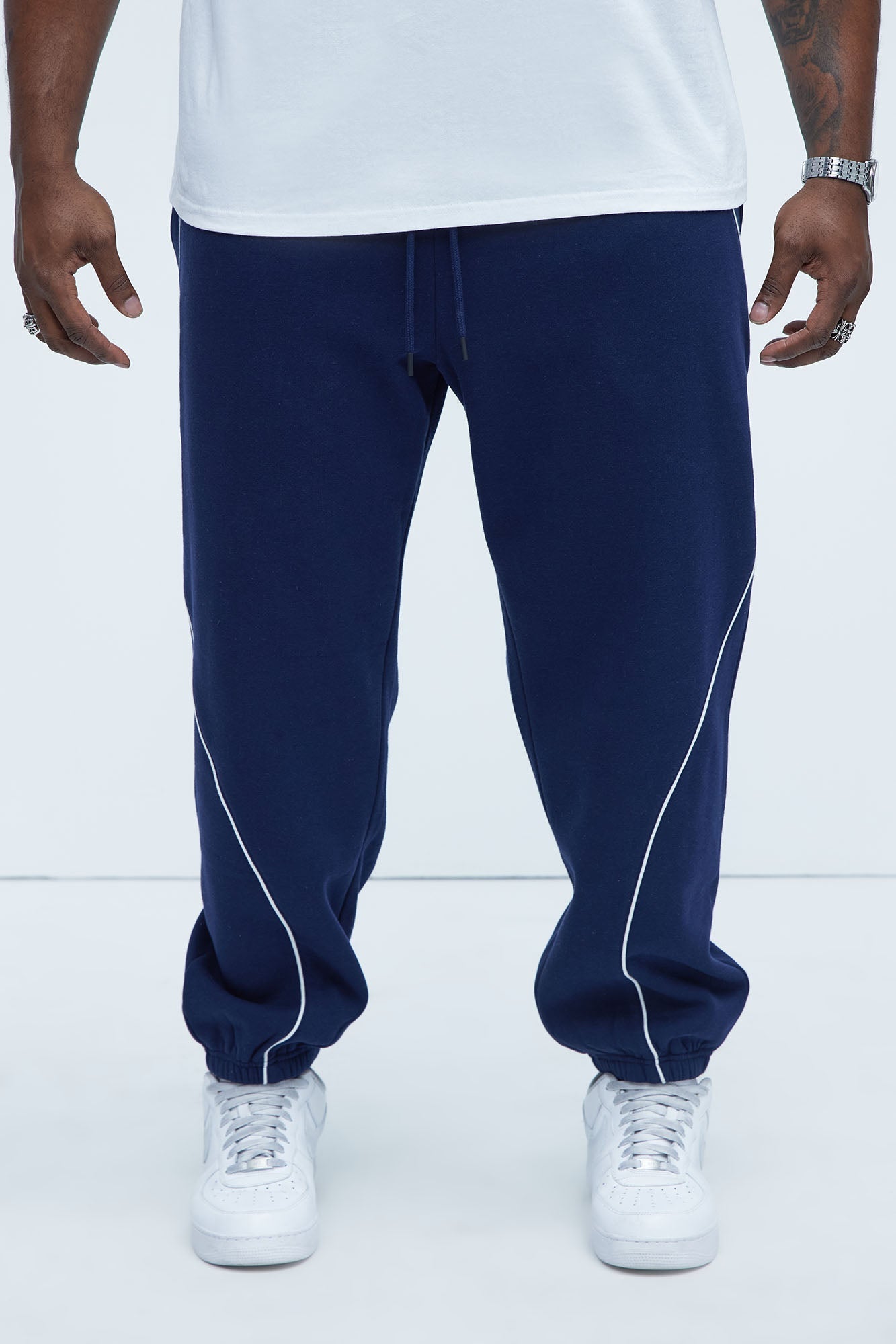 Tyson Piping Relaxed Jogger - Navy Fashion Nova