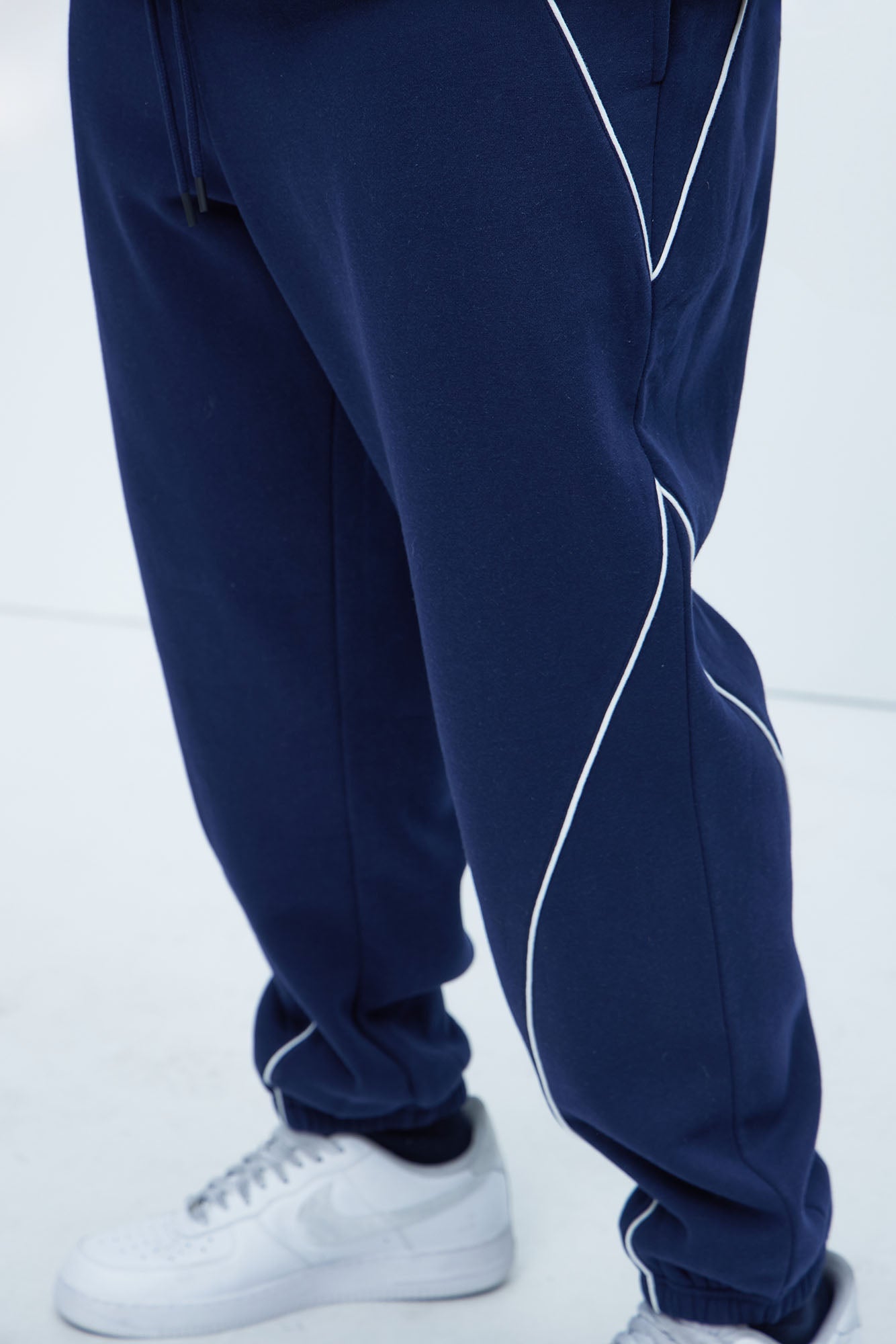 Tyson Piping Relaxed Jogger - Navy Fashion Nova