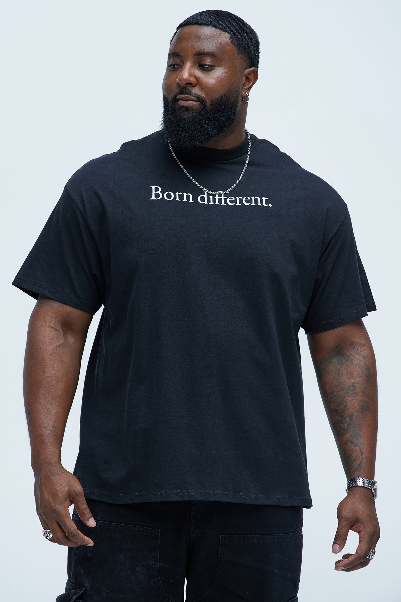 Born Different Short Sleeve Tee - Black Fashion Nova