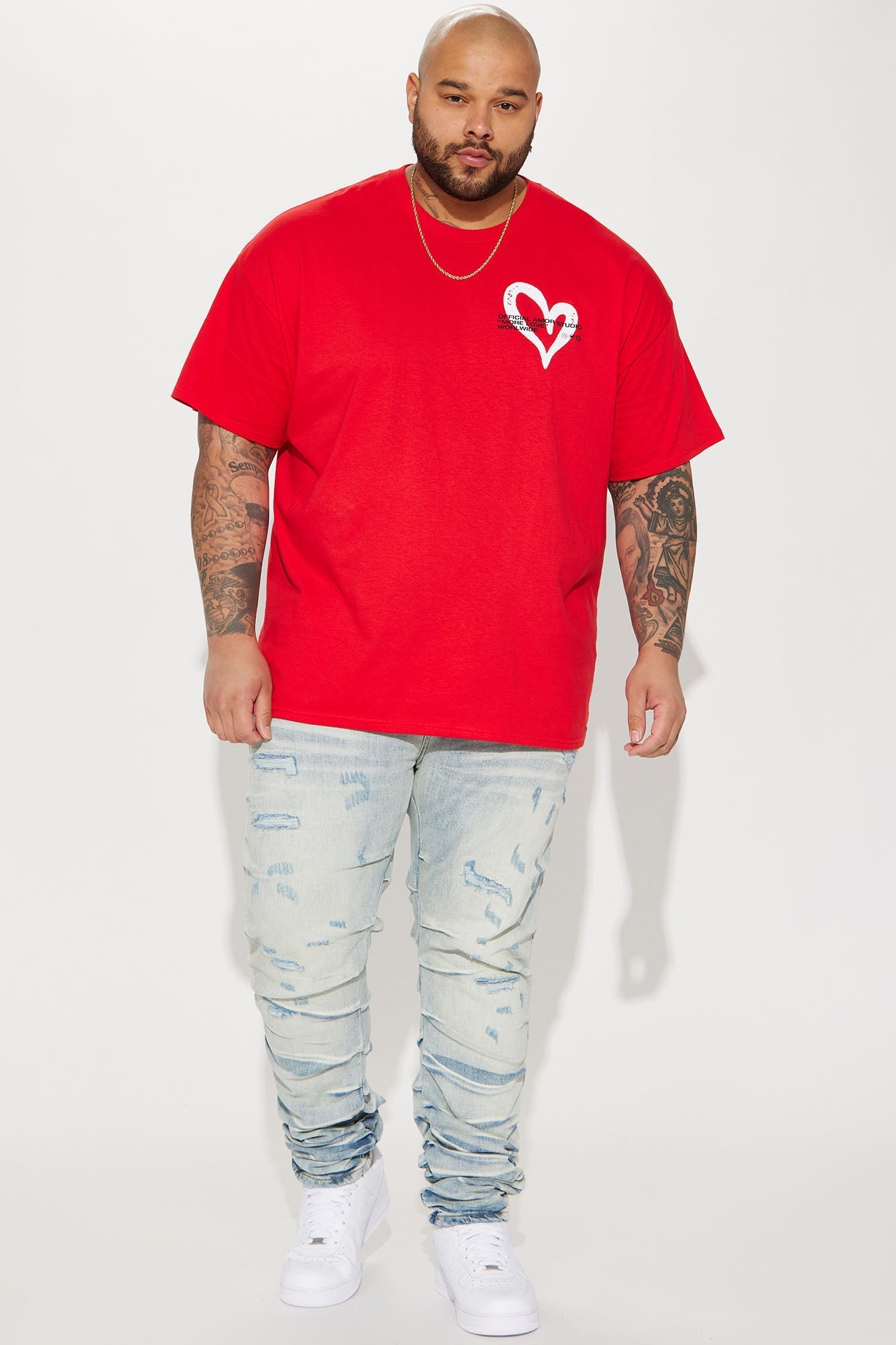 Amor Studio Short Sleeve Tee - Red Fashion Nova