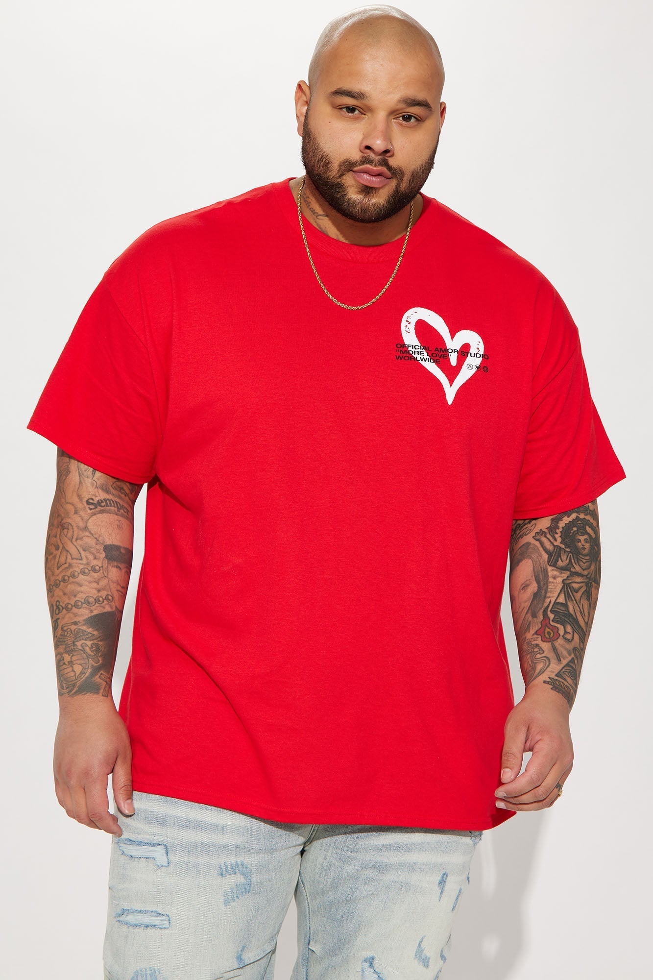 Amor Studio Short Sleeve Tee - Red Fashion Nova
