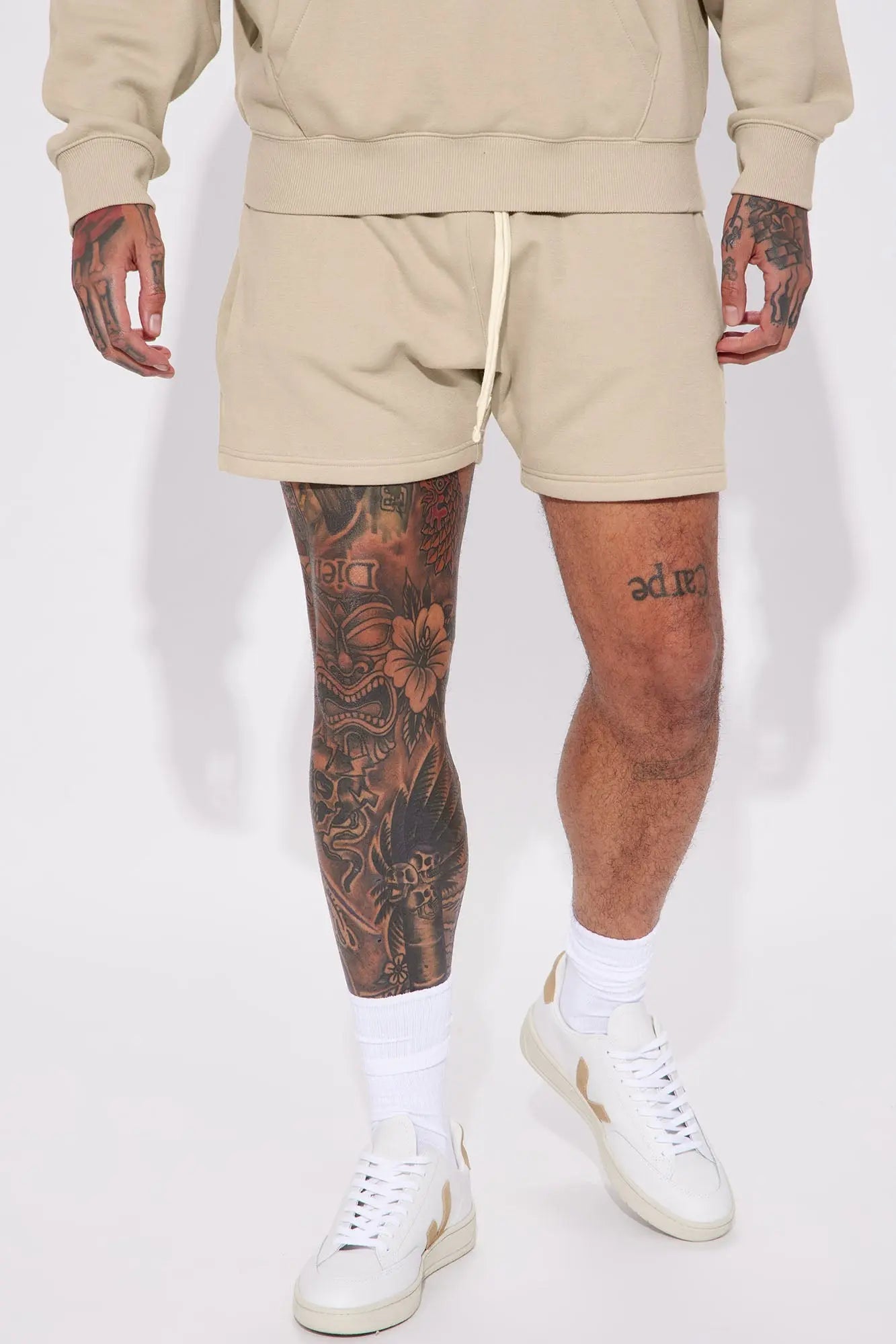Tyson Oversize Heavyweight Sweat Shorts - Taupe Fashion Nova