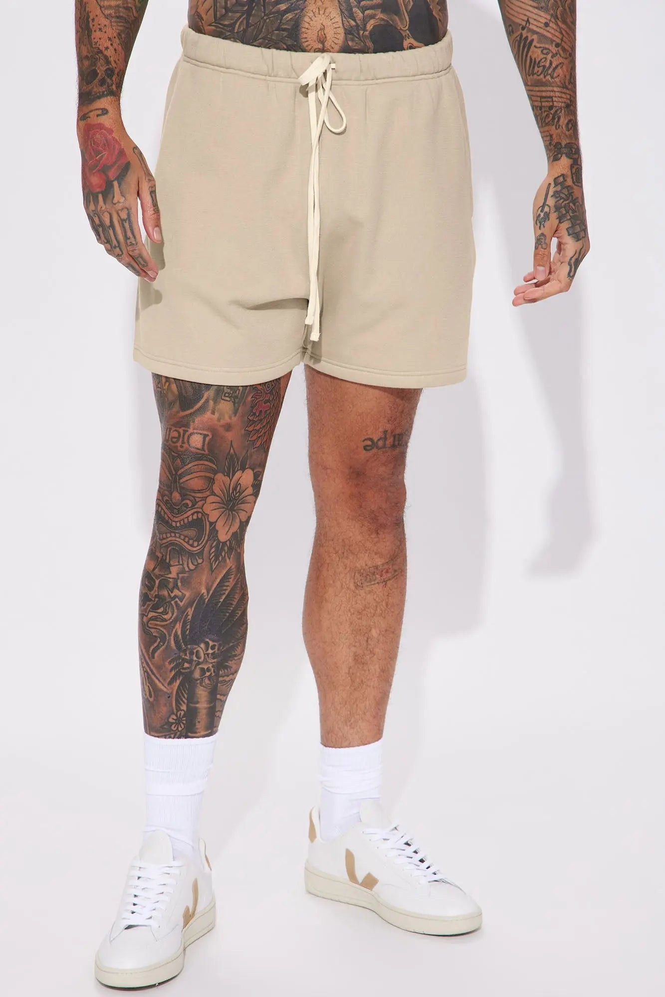 Tyson Oversize Heavyweight Sweat Shorts - Taupe Fashion Nova