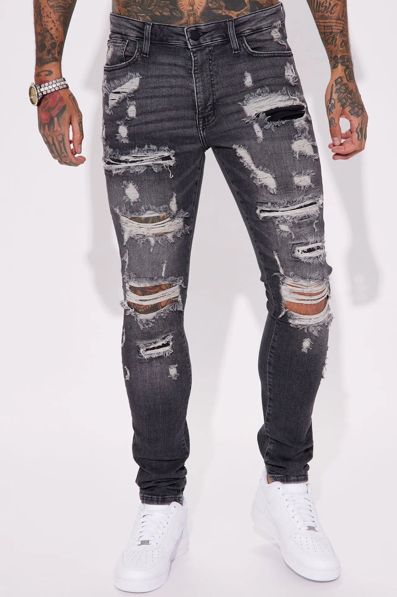 Ready To Unwind Stacked Skinny Jeans - Black Wash Fashion Nova