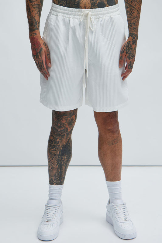 Santiago Relaxed Shorts - White Fashion Nova