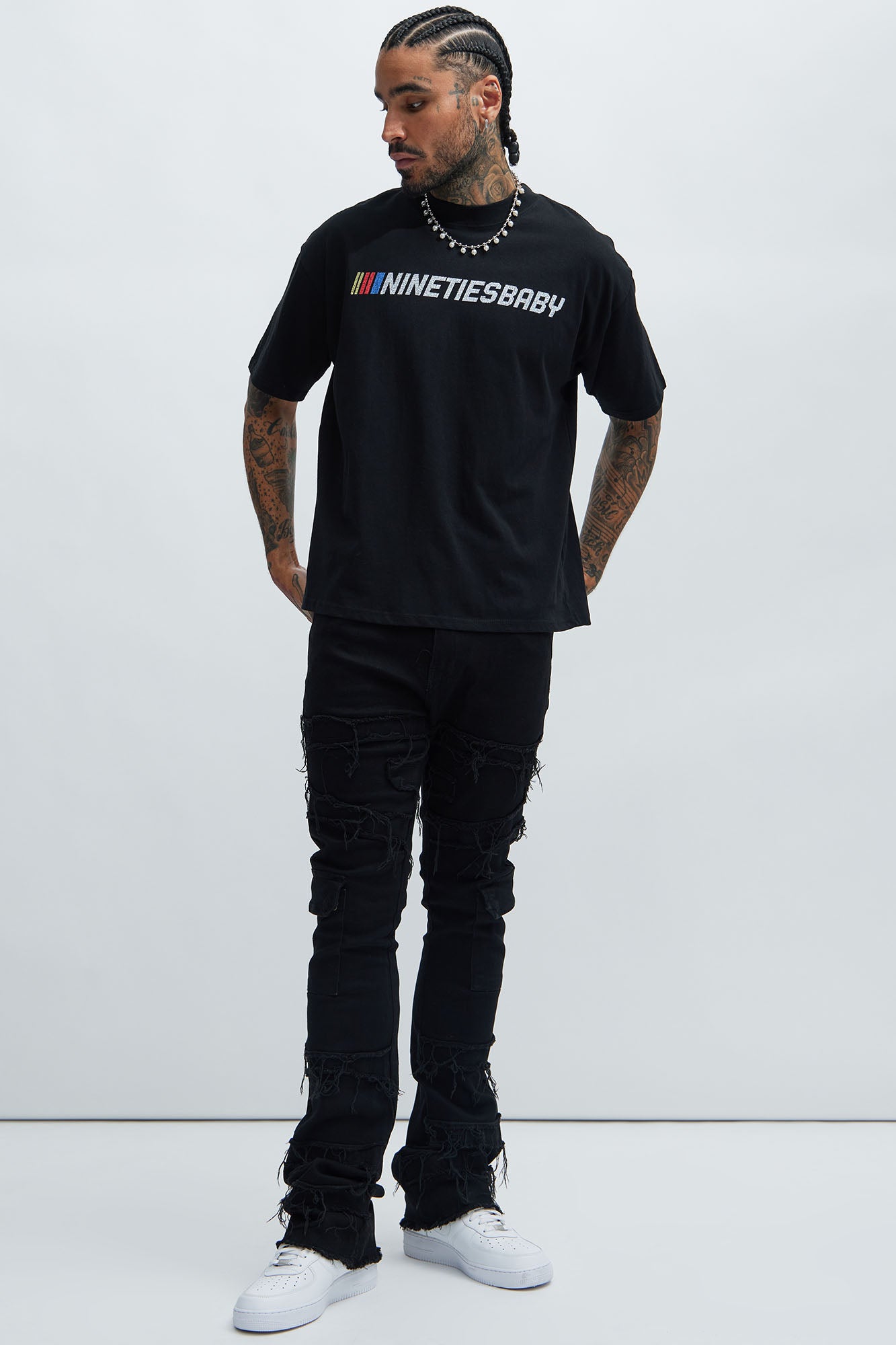90's Till Infinity Oversized Short Sleeve Tee - Black Fashion Nova
