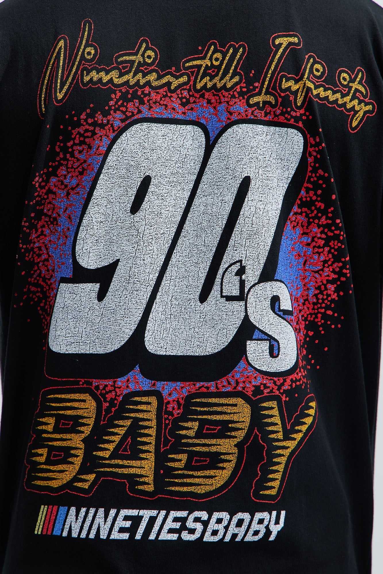 90's Till Infinity Oversized Short Sleeve Tee - Black Fashion Nova