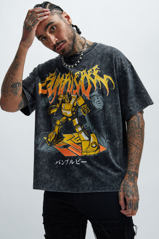 Transformers Bumblebee Oversized Short Sleeve Tee - Black Fashion Nova