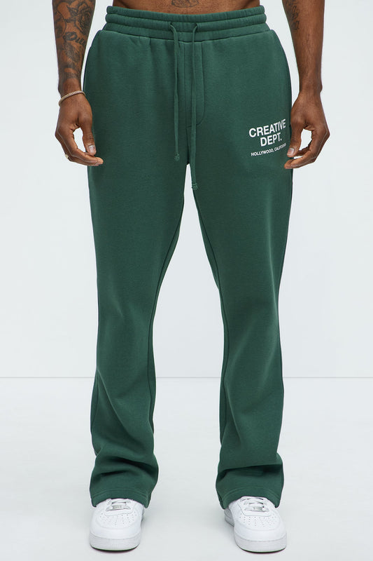 Tyson Creative Dept Skinny Flare Sweatpants - Green Fashion Nova