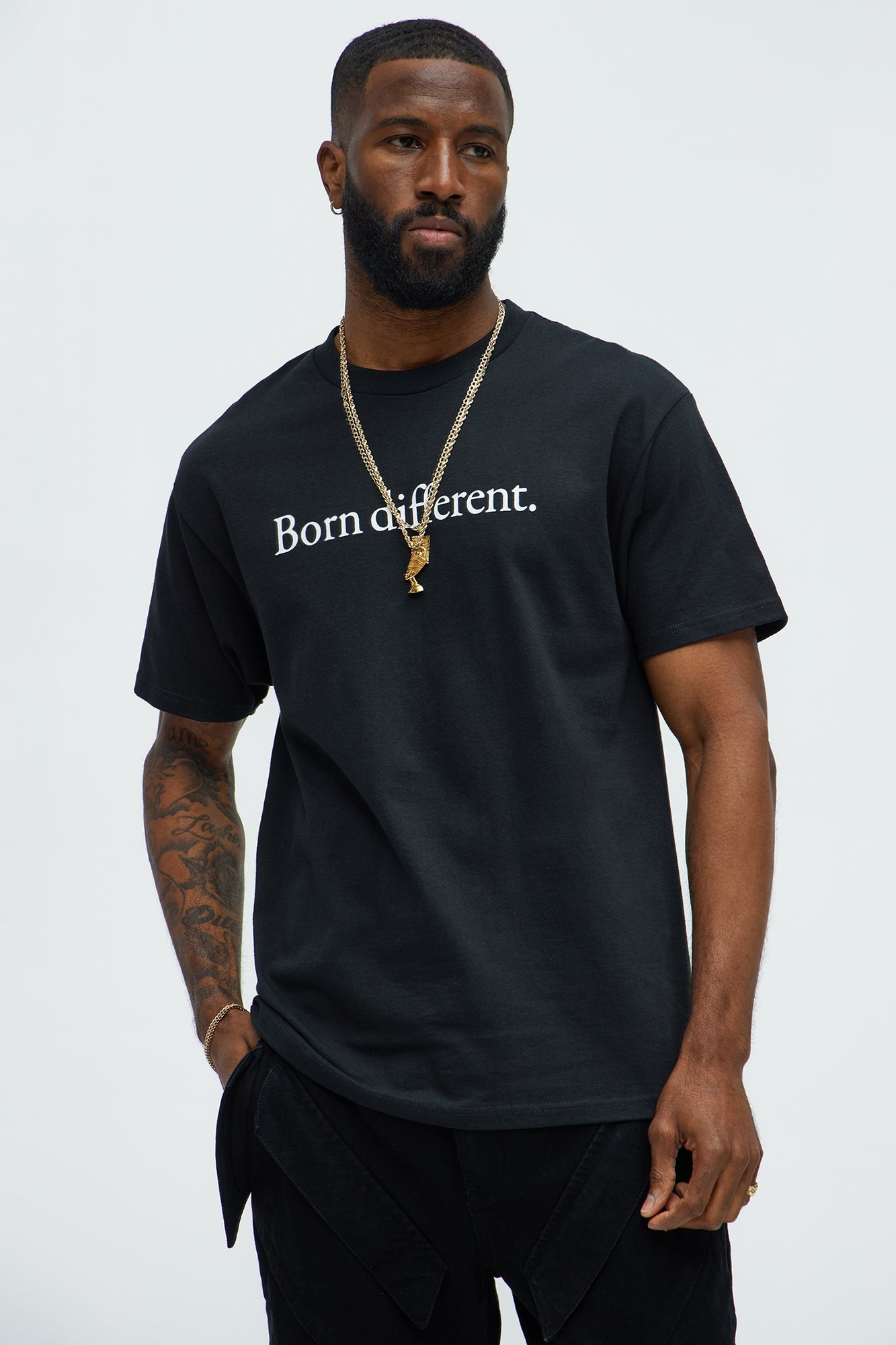 Born Different Short Sleeve Tee - Black Fashion Nova