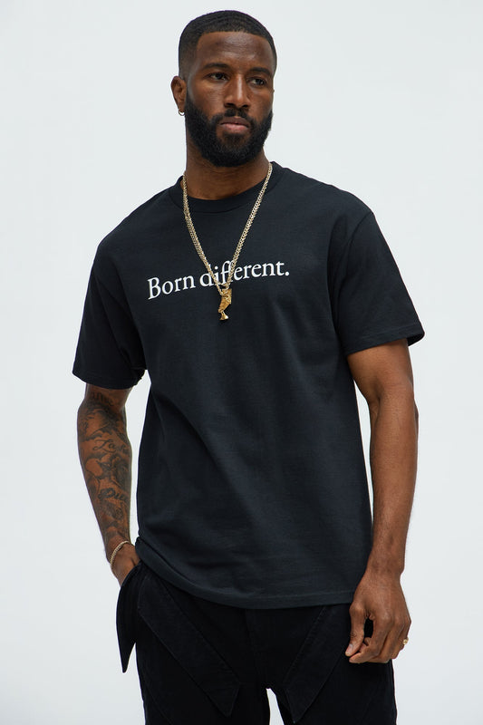 Born Different Short Sleeve Tee - Black Fashion Nova