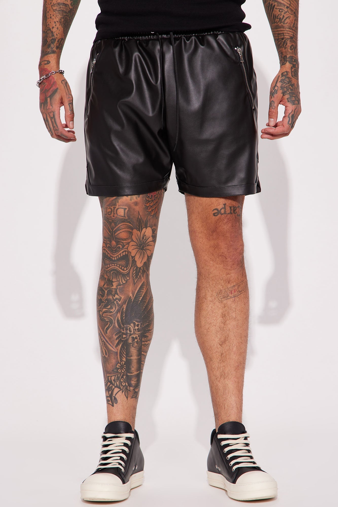 Slam Dunk Faux Leather Shorts - Black Fashion Nova