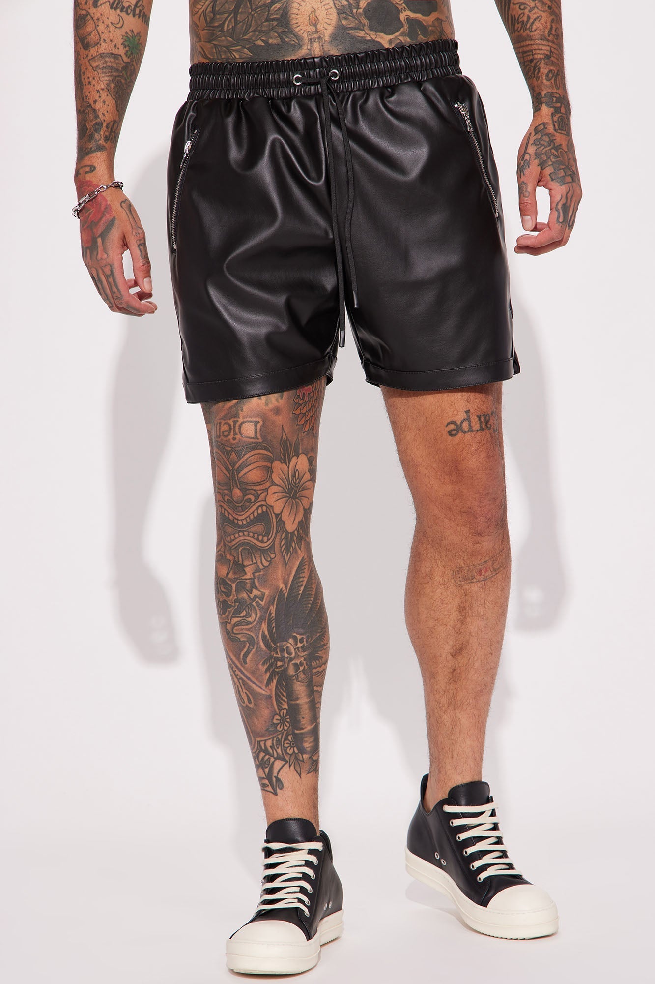 Slam Dunk Faux Leather Shorts - Black Fashion Nova