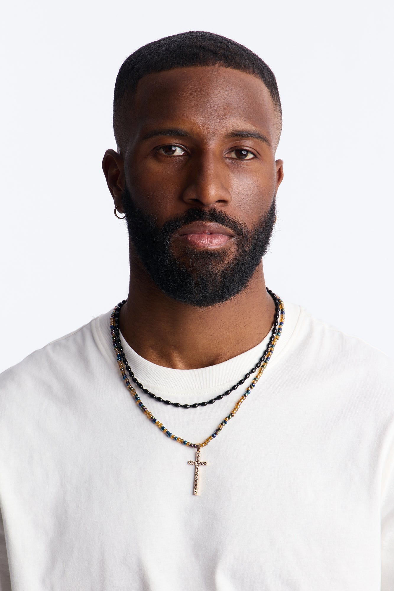 Layered Beaded Cross Necklace Set - Gold/Multi Fashion Nova