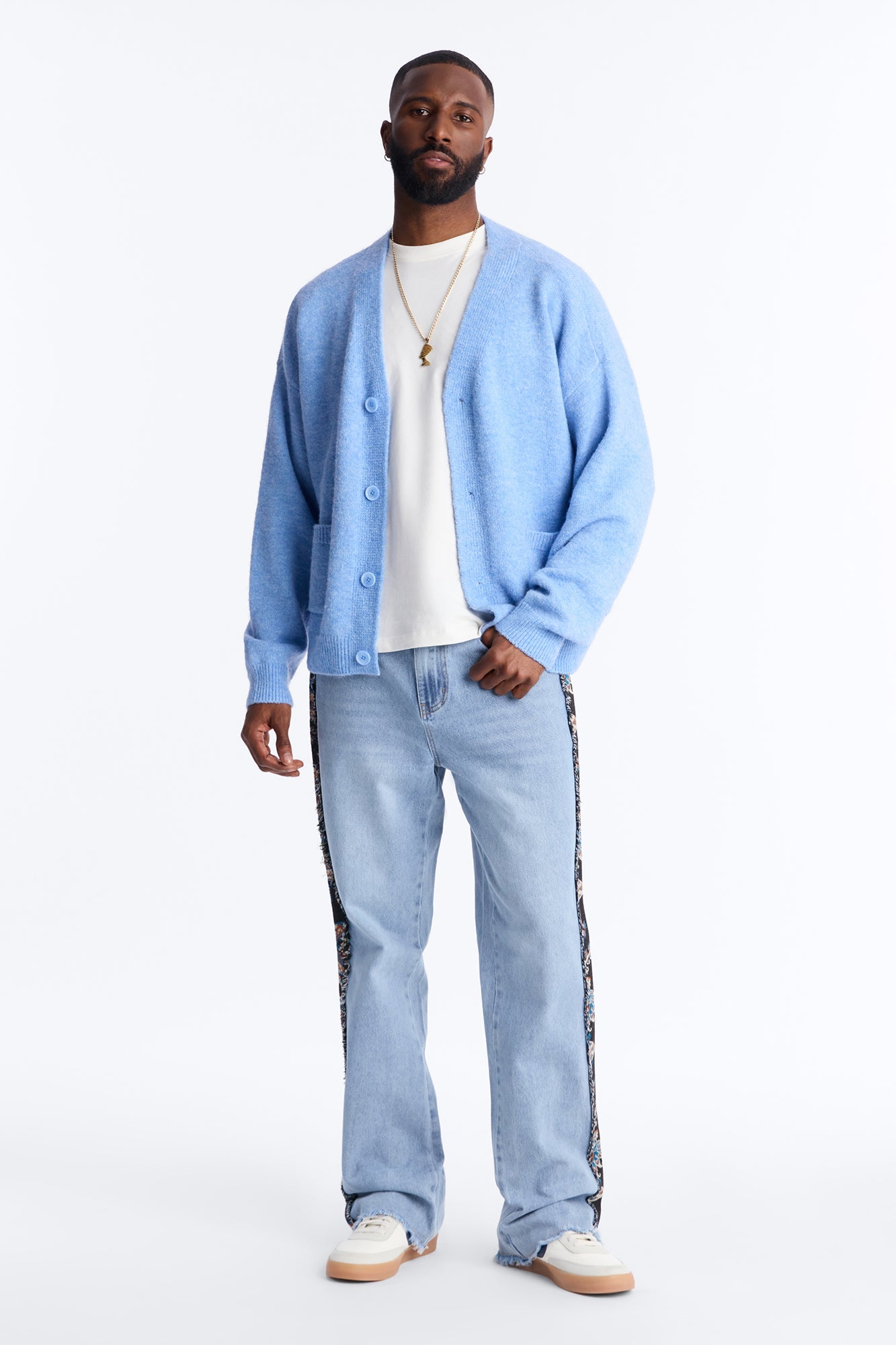 Stacked Slim Flare Exquisite Tapestry Jeans - Light Blue Wash Fashion Nova