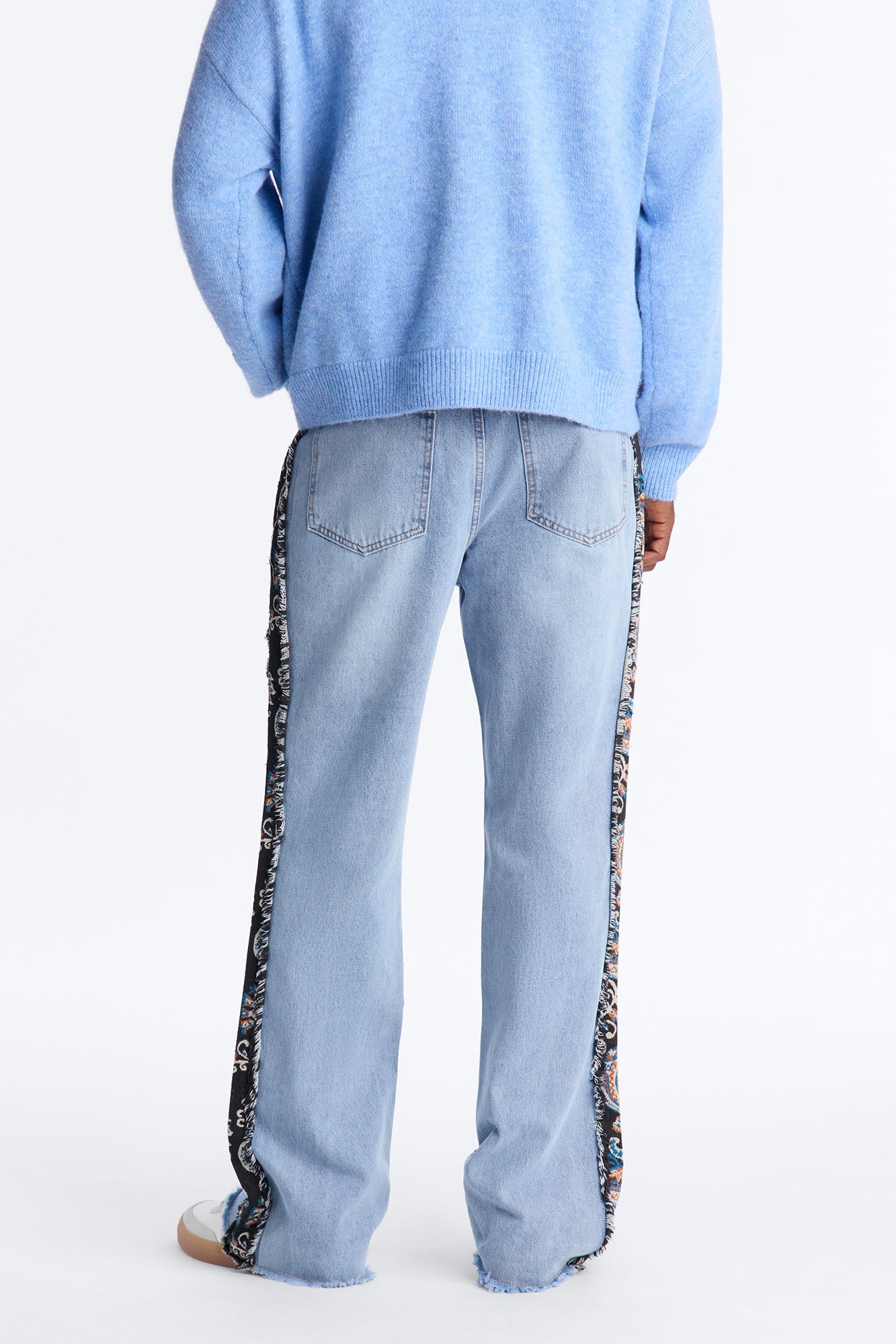 Stacked Slim Flare Exquisite Tapestry Jeans - Light Blue Wash Fashion Nova