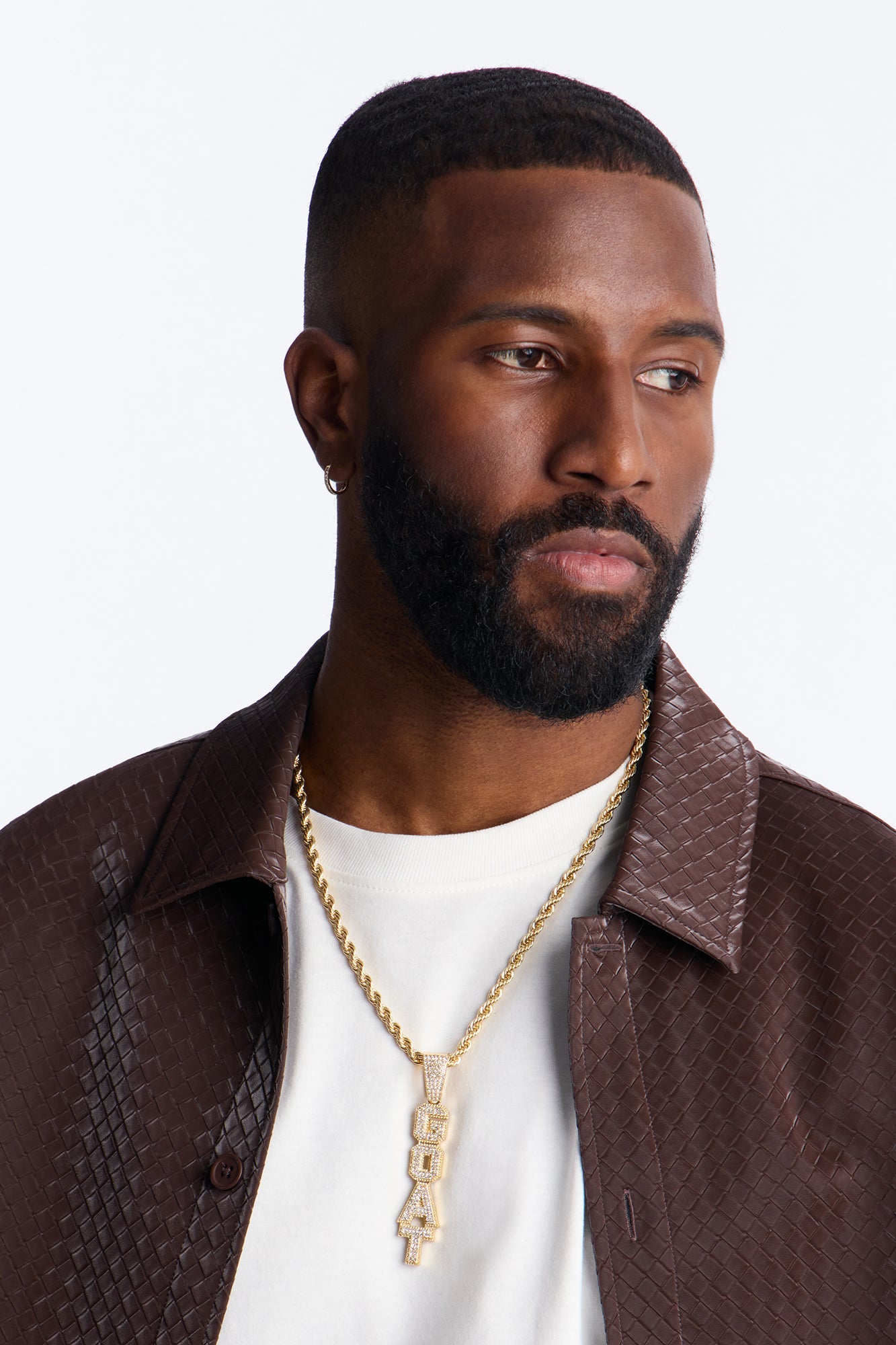 GOAT Vertical Iced Pendant Necklace - Gold Fashion Nova