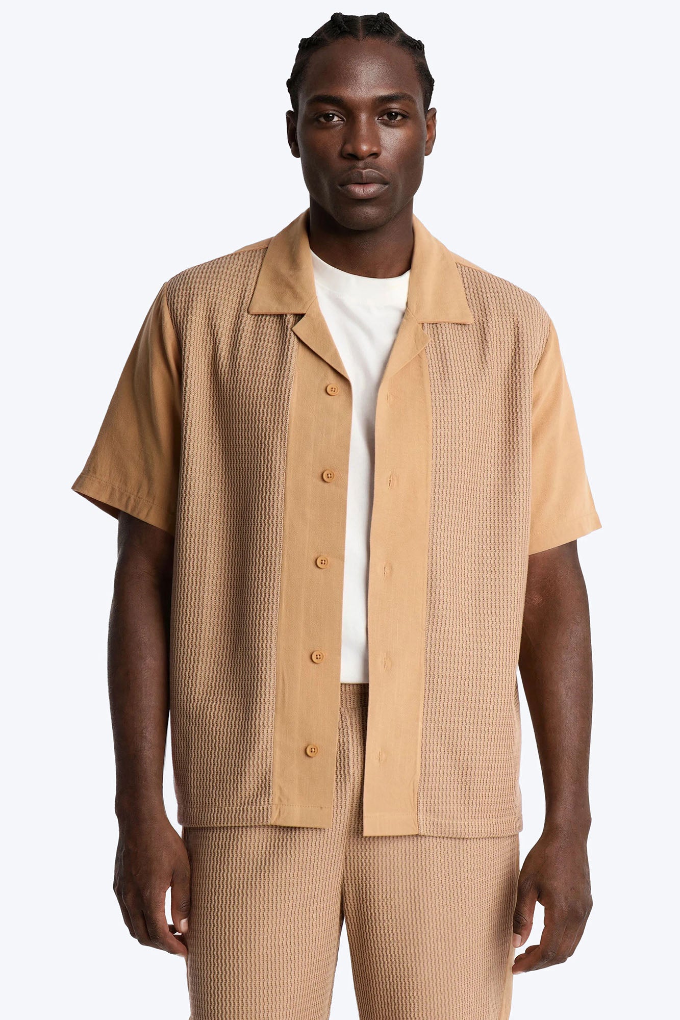 Brookfield Flow Cuban Collar Button Up Shirt - Tan Fashion Nova